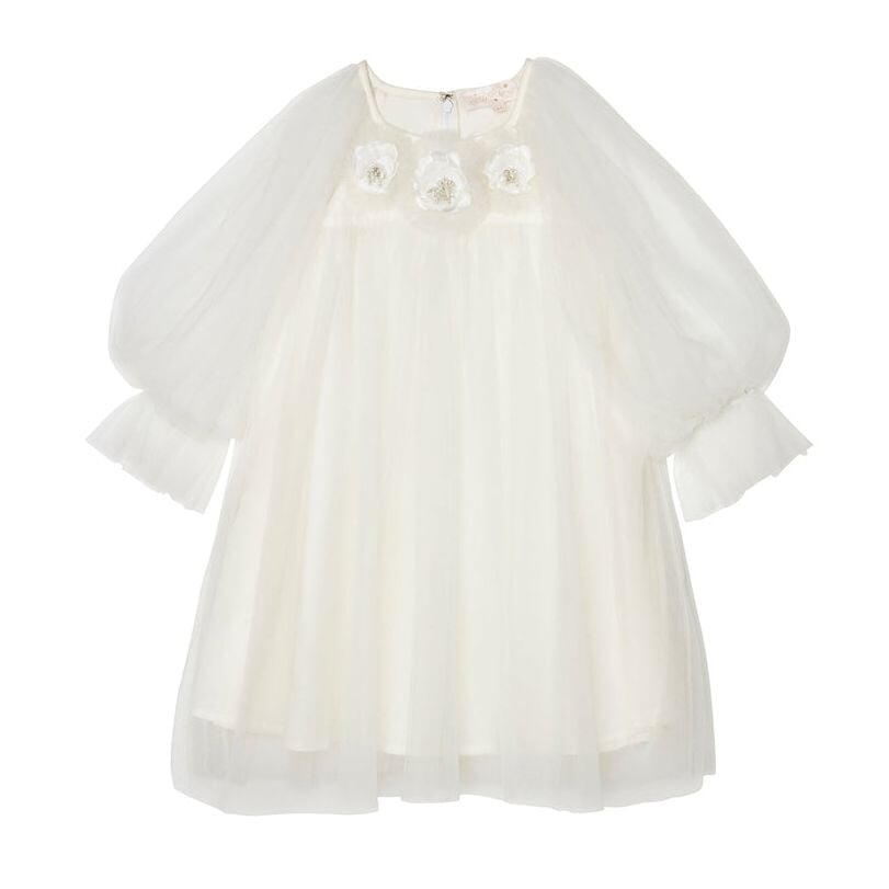 Snowy Petal Tulle Dress