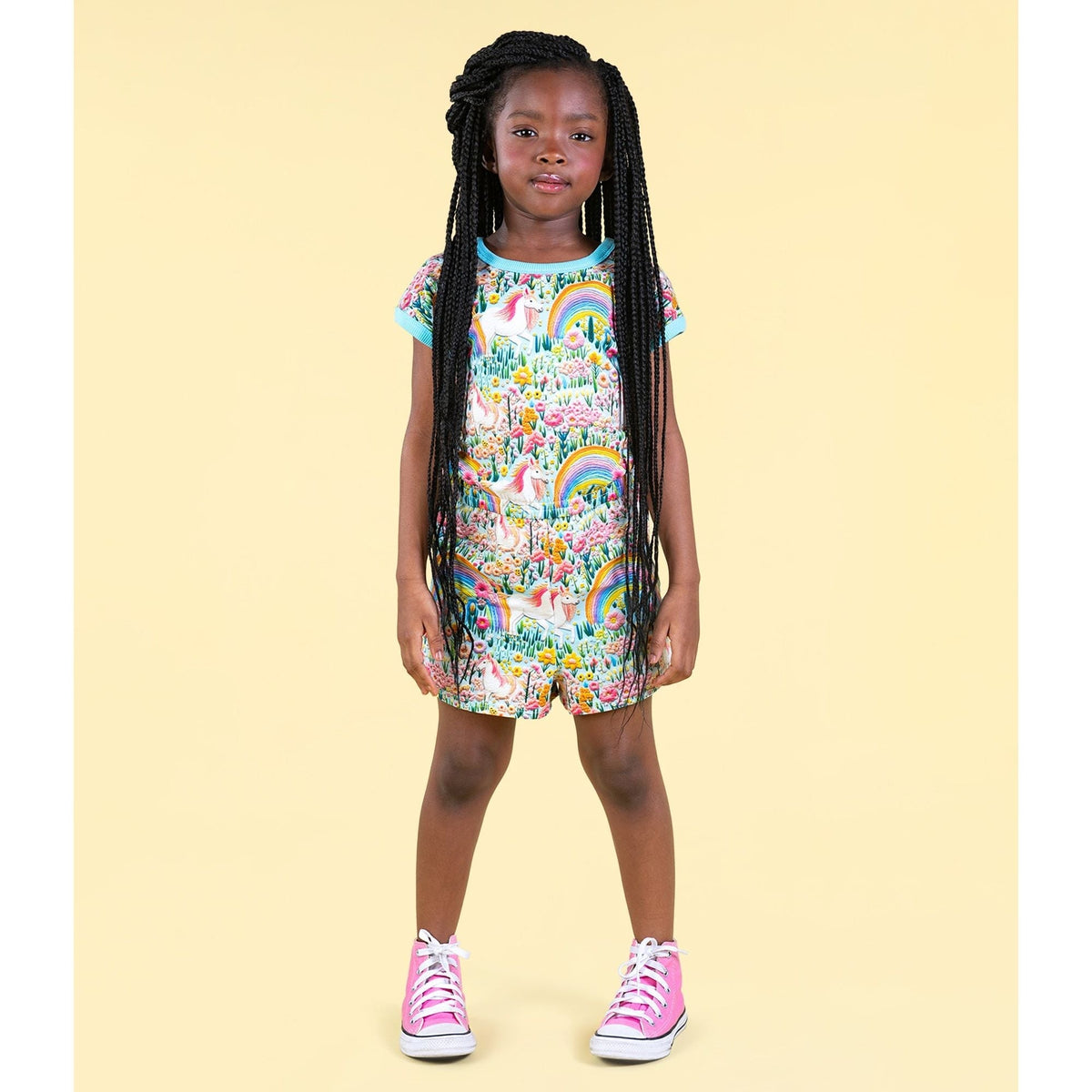 Embroidered Unicorns Romper