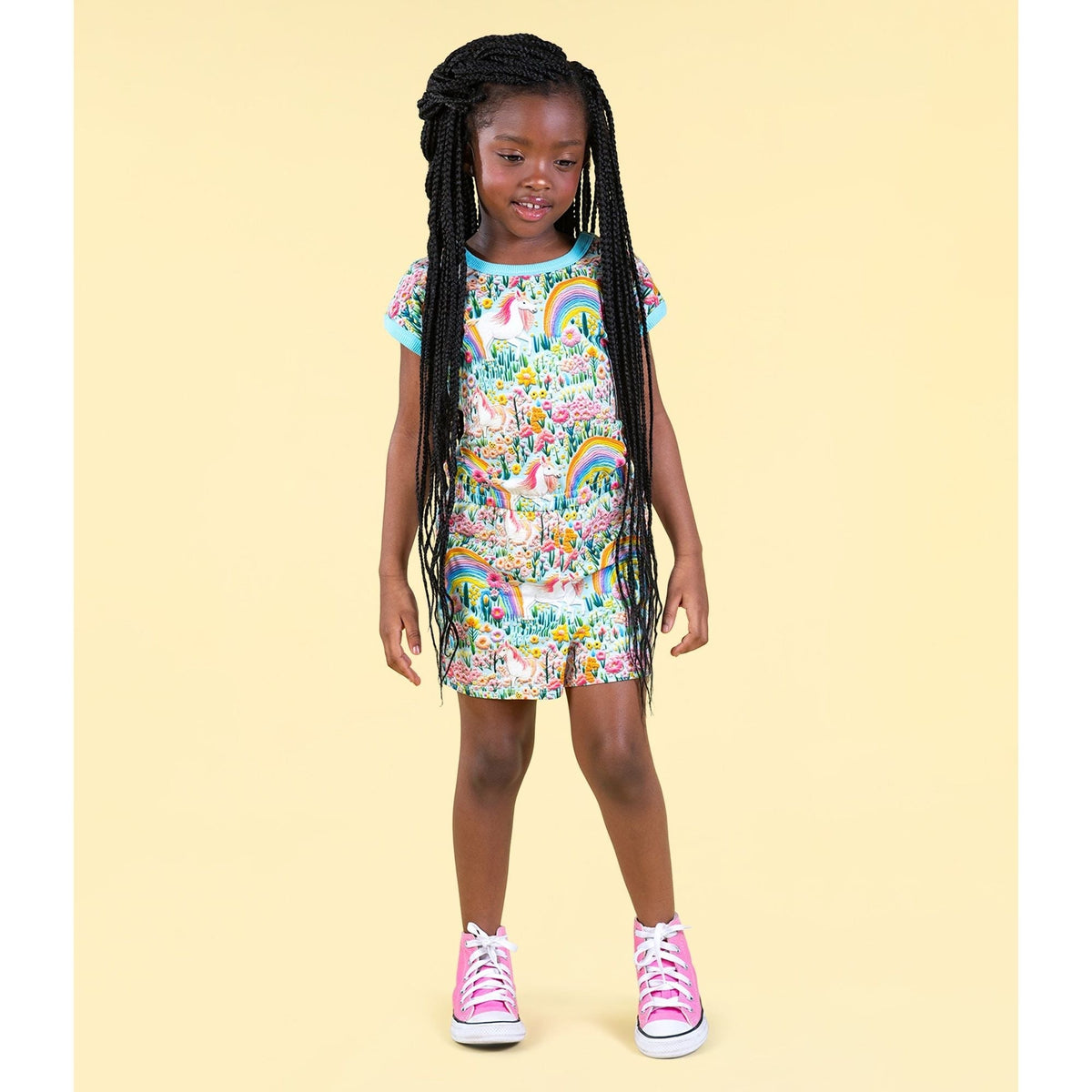 Embroidered Unicorns Romper