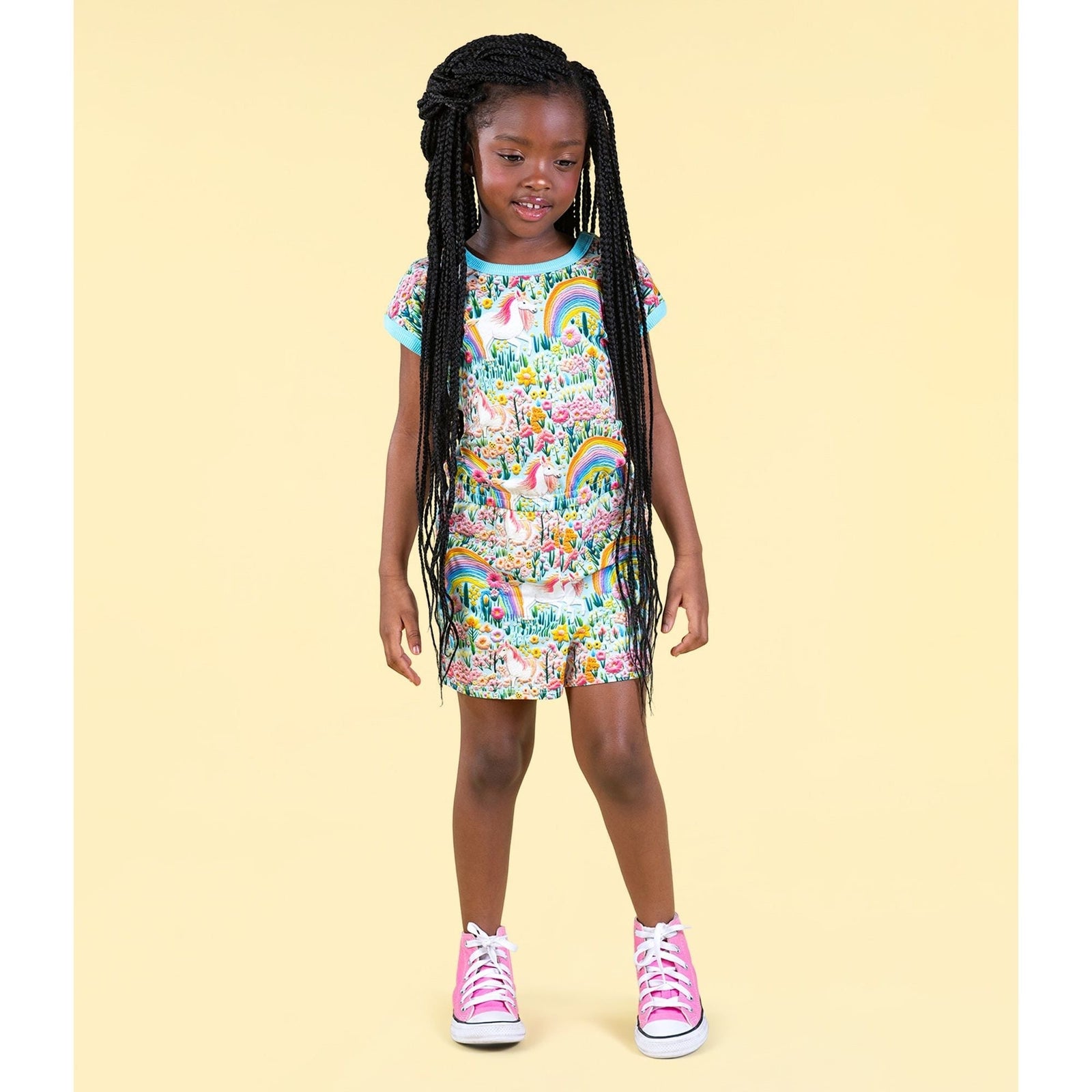 Embroidered Unicorns Romper