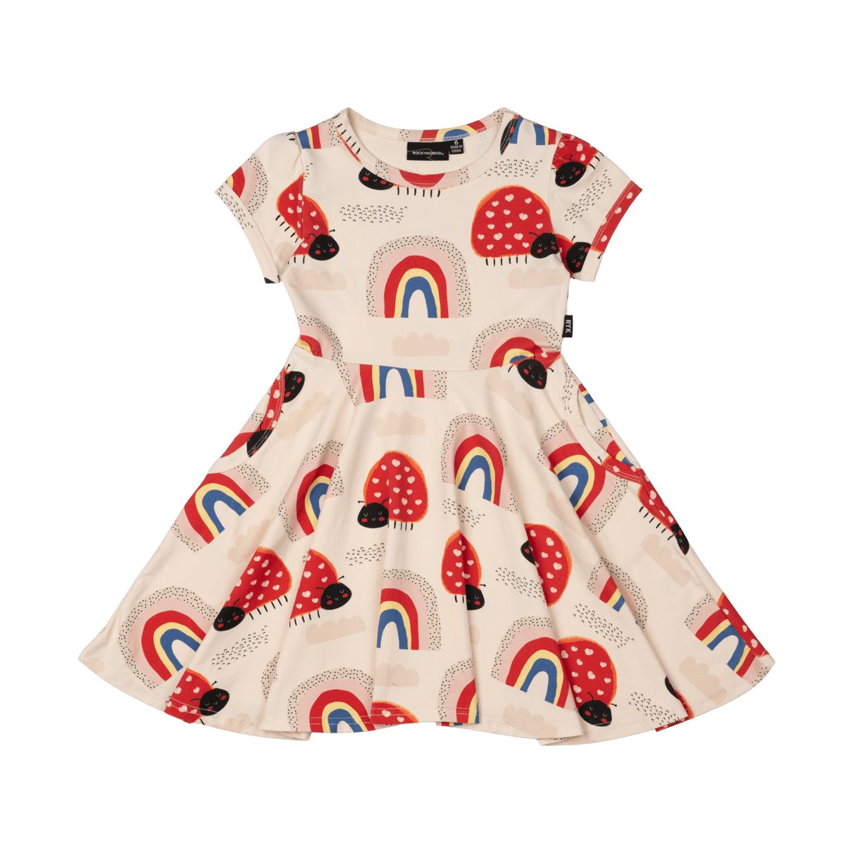 Love Bug Rainbow Waisted Dress