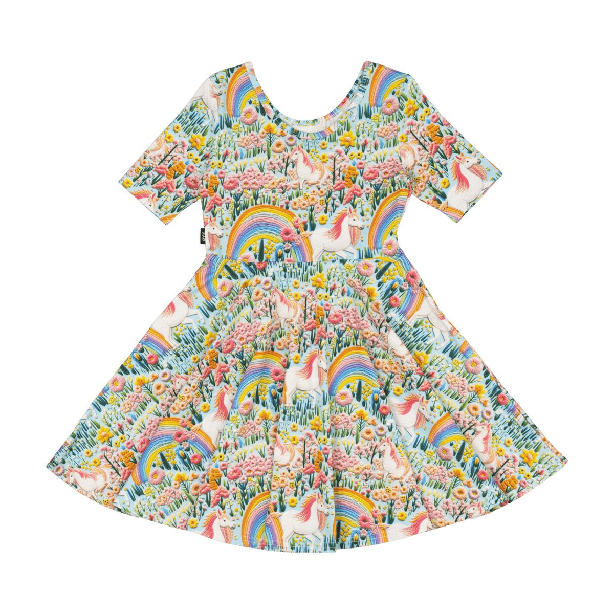 Embroidered Unicorns Mabel Waisted Dress