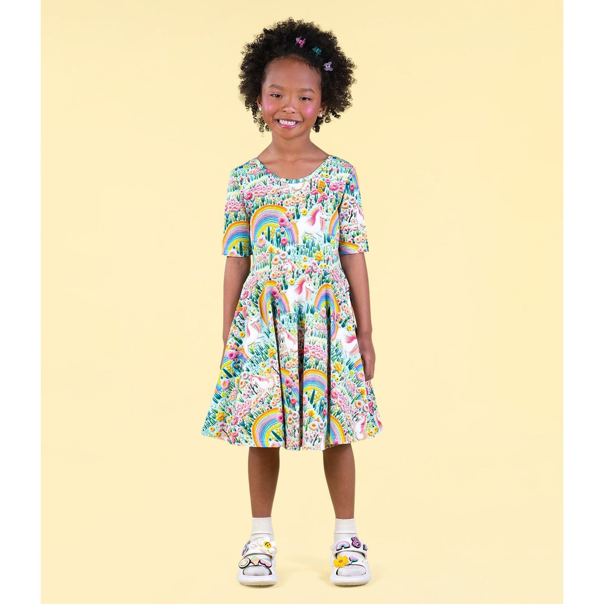 Embroidered Unicorns Mabel Waisted Dress
