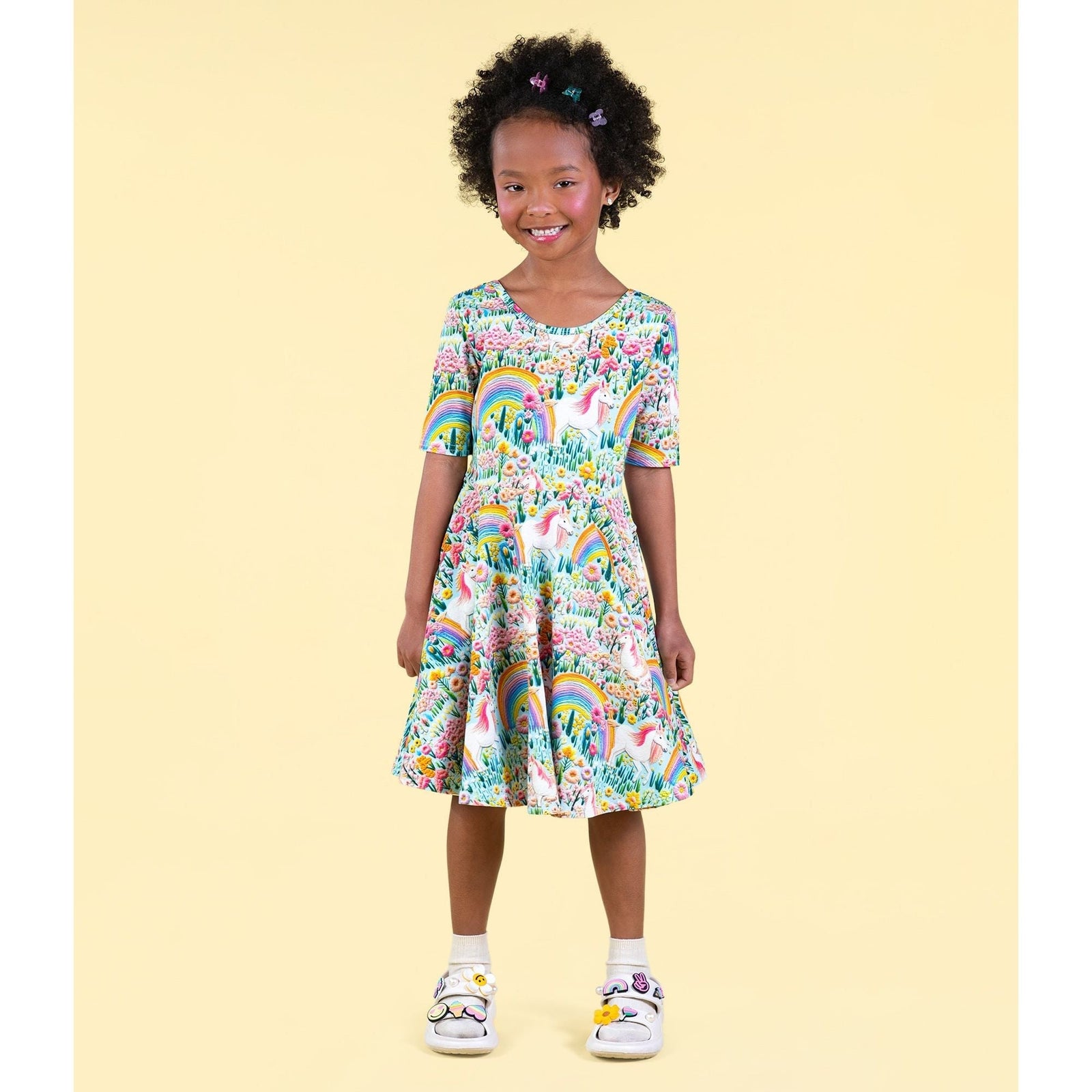 Embroidered Unicorns Mabel Waisted Dress