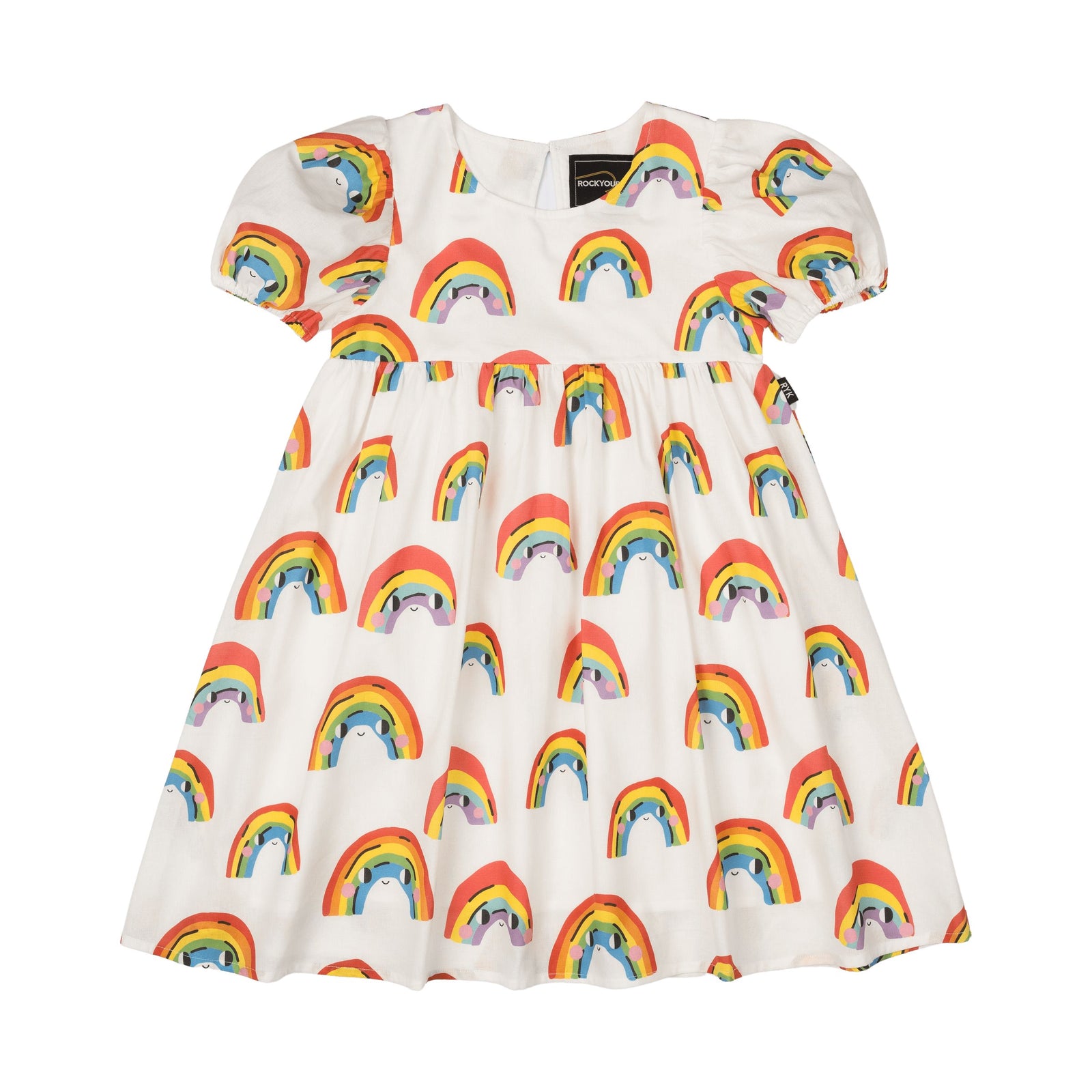 Over The Rainbow Puff Sleeve Dress