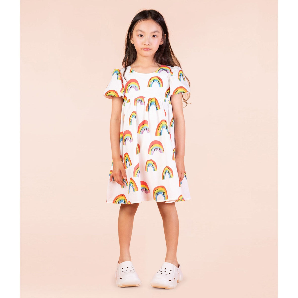 Over The Rainbow Puff Sleeve Dress