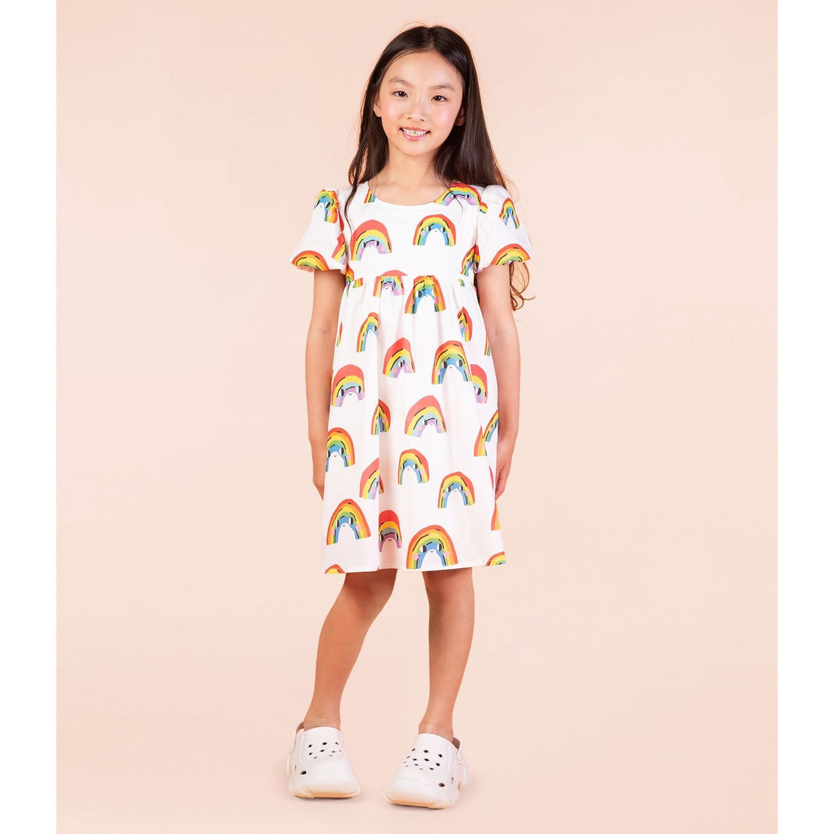 Over The Rainbow Puff Sleeve Dress