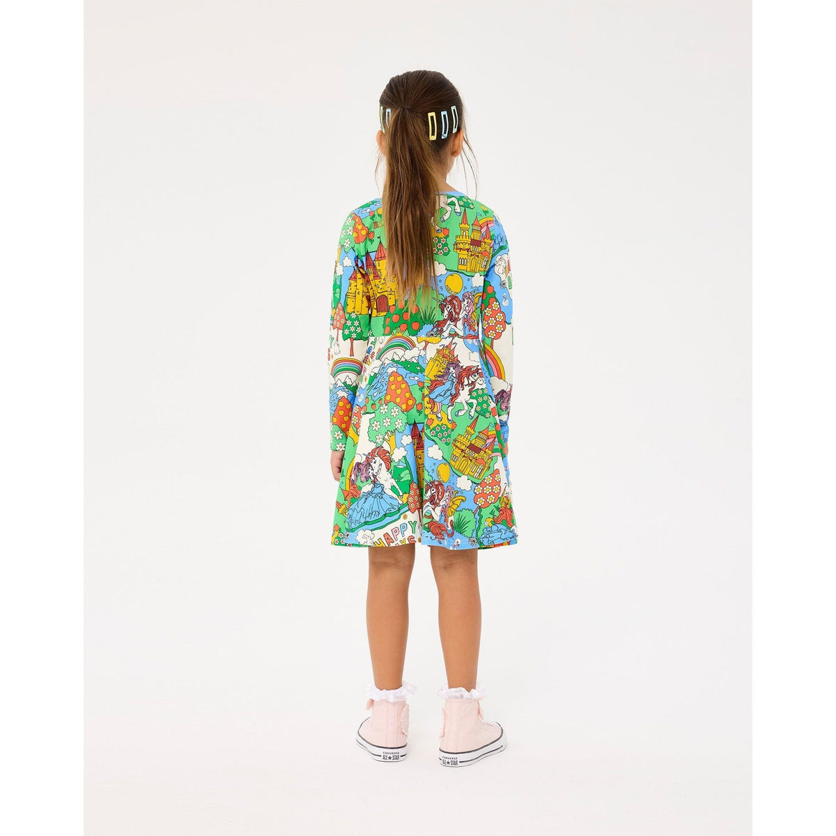 Happy Land Long Sleeve Waisted Dress