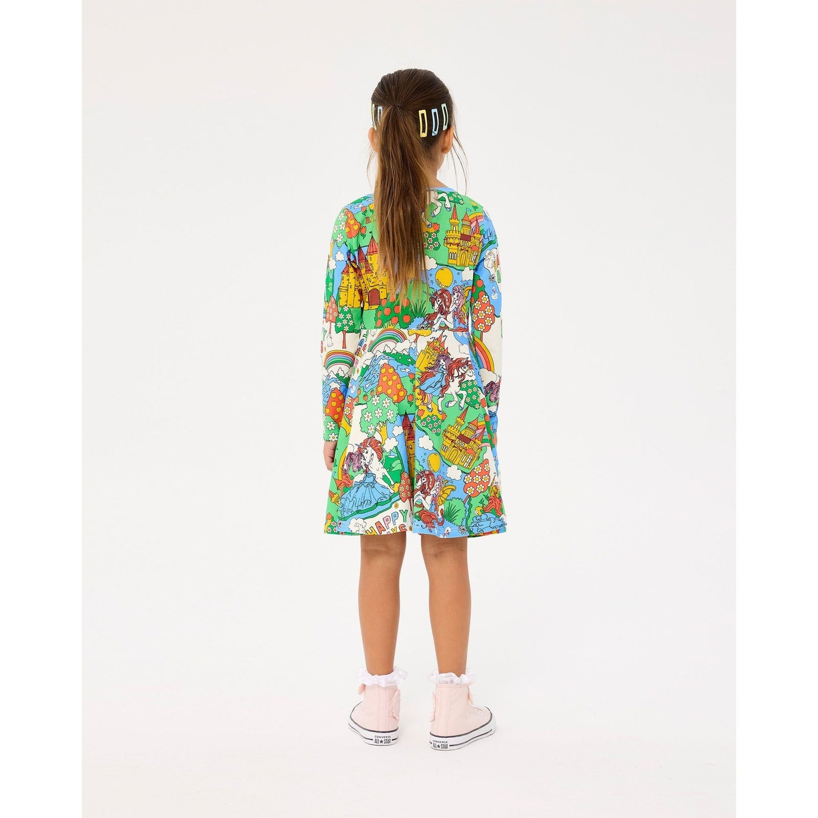 Happy Land Long Sleeve Waisted Dress