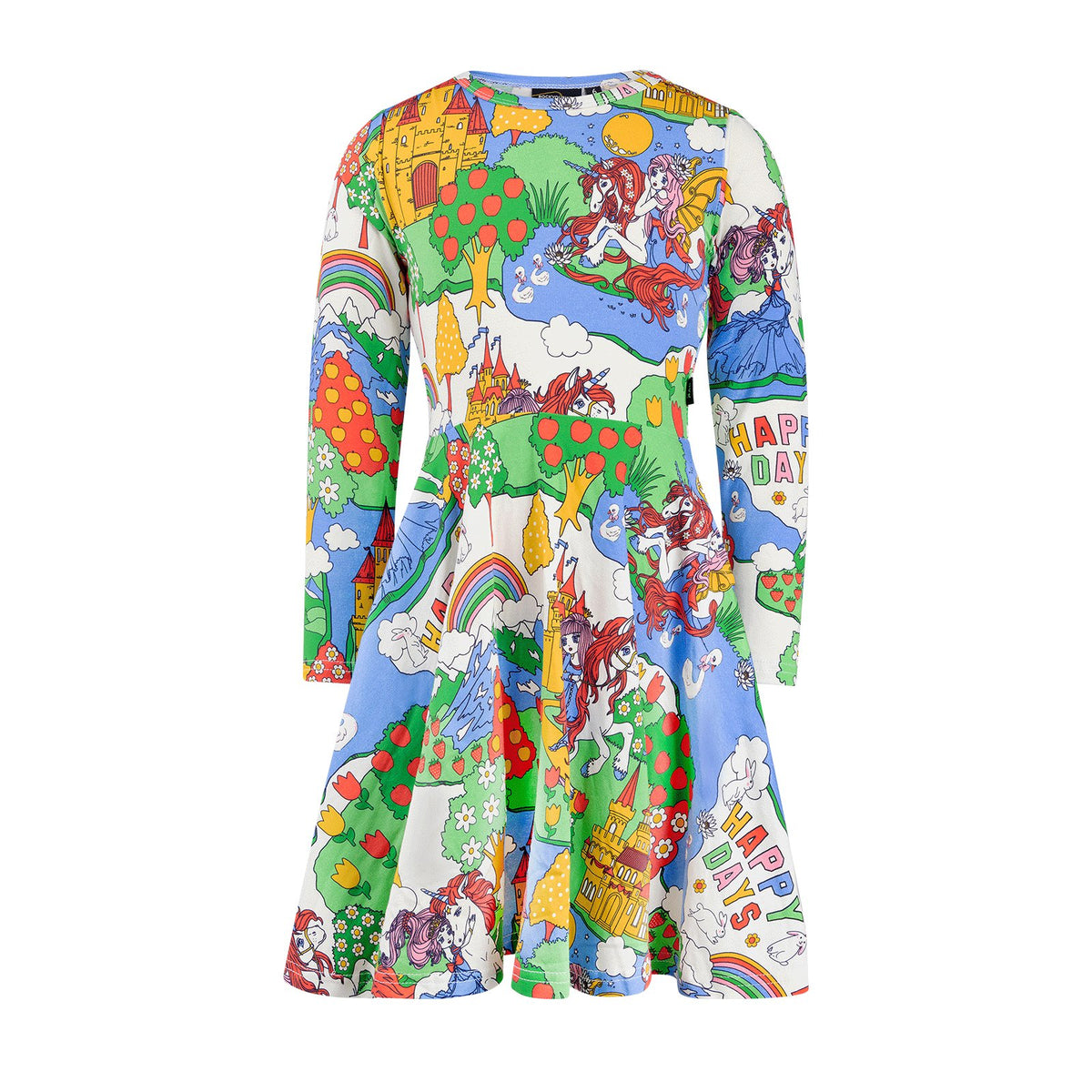 Happy Land Long Sleeve Waisted Dress