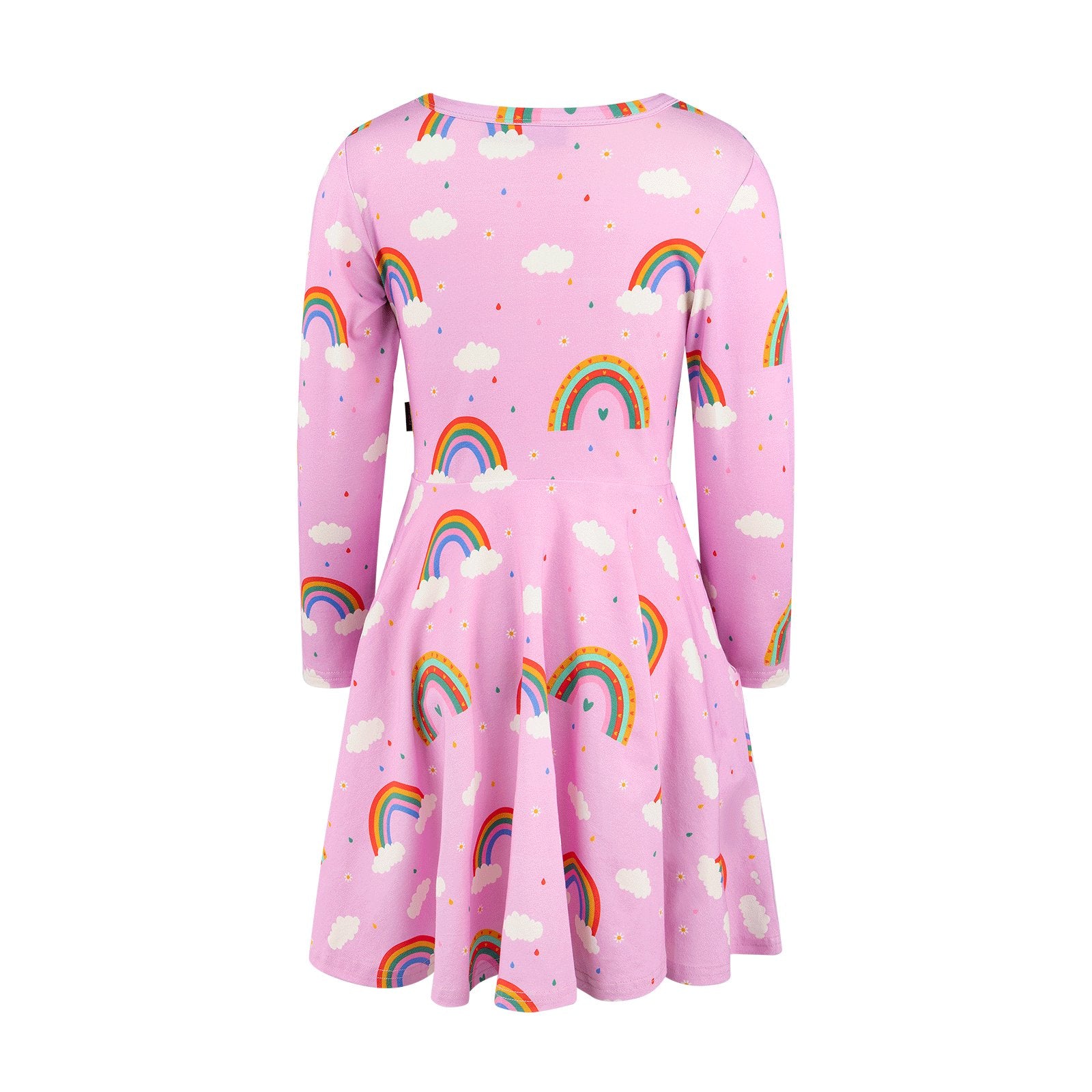Somewhere Over The Rainbow Long Sleeve Waisted Dress