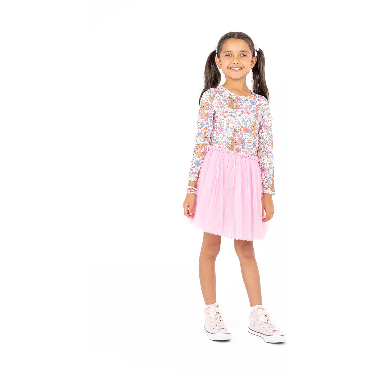 Ditsy Bunny Long Sleeve Circus Dress