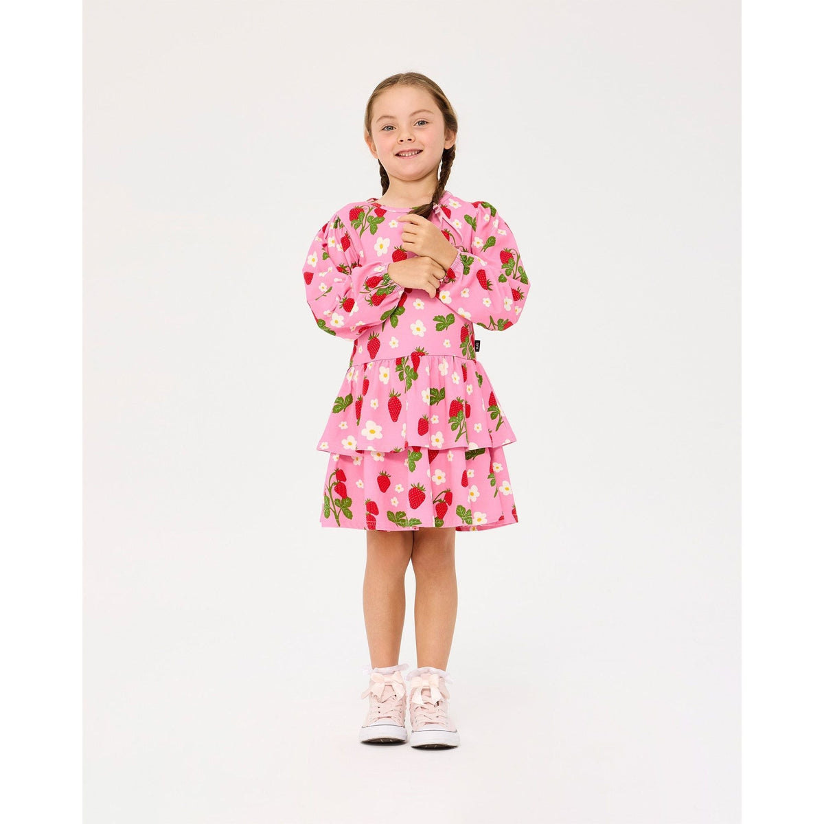 Strawberry Long Sleeve Frill Dress