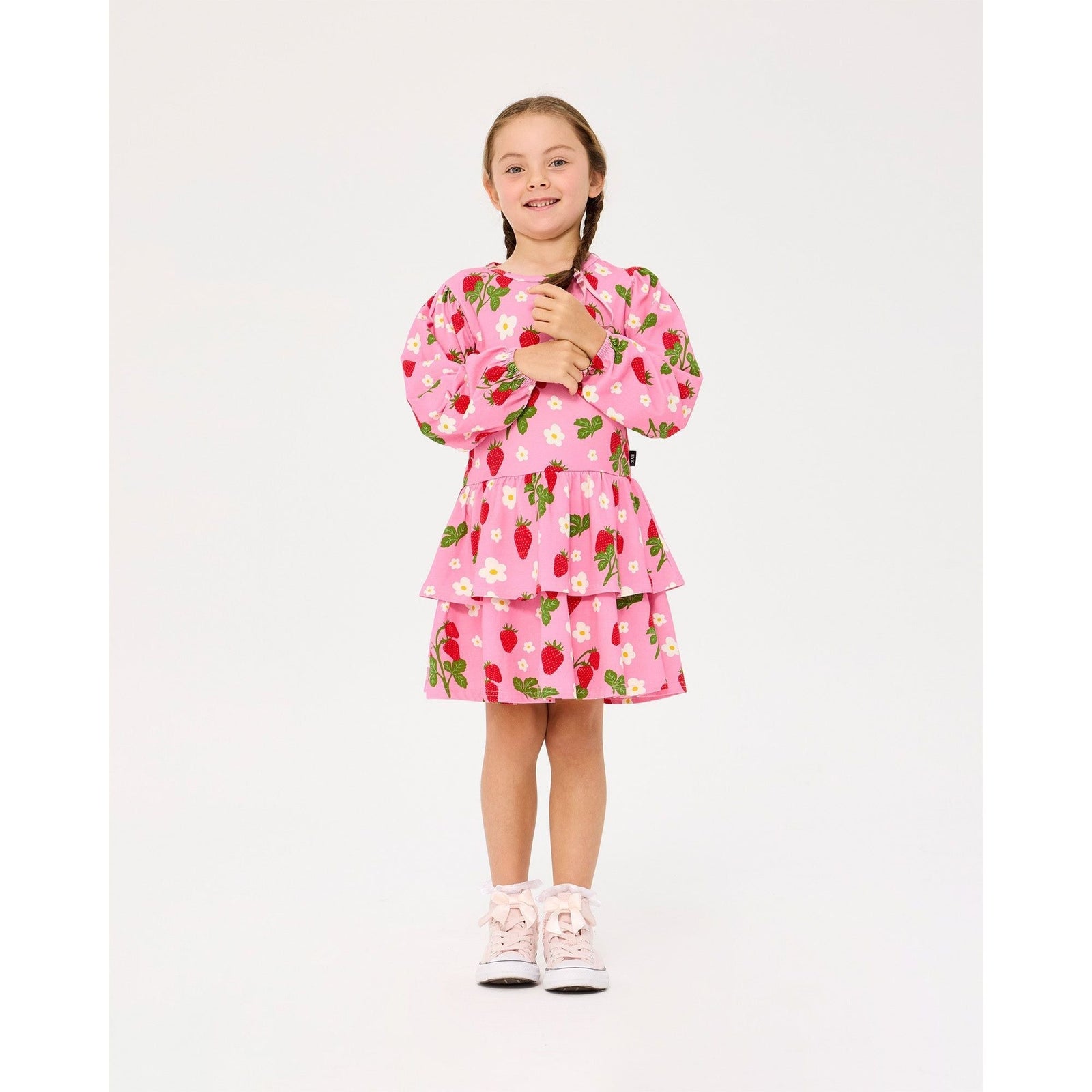 Strawberry Long Sleeve Frill Dress