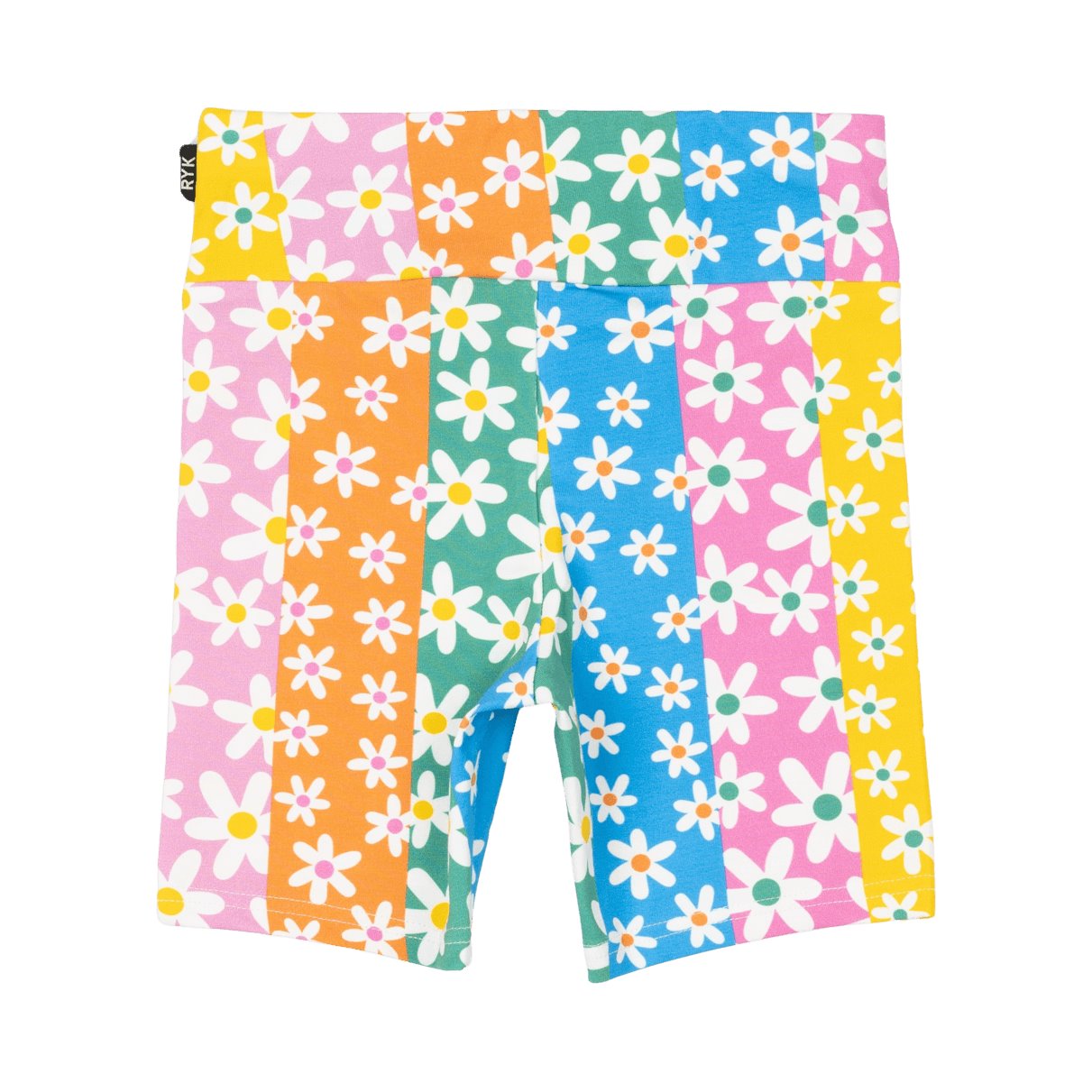 Floral Stripes Bike Shorts