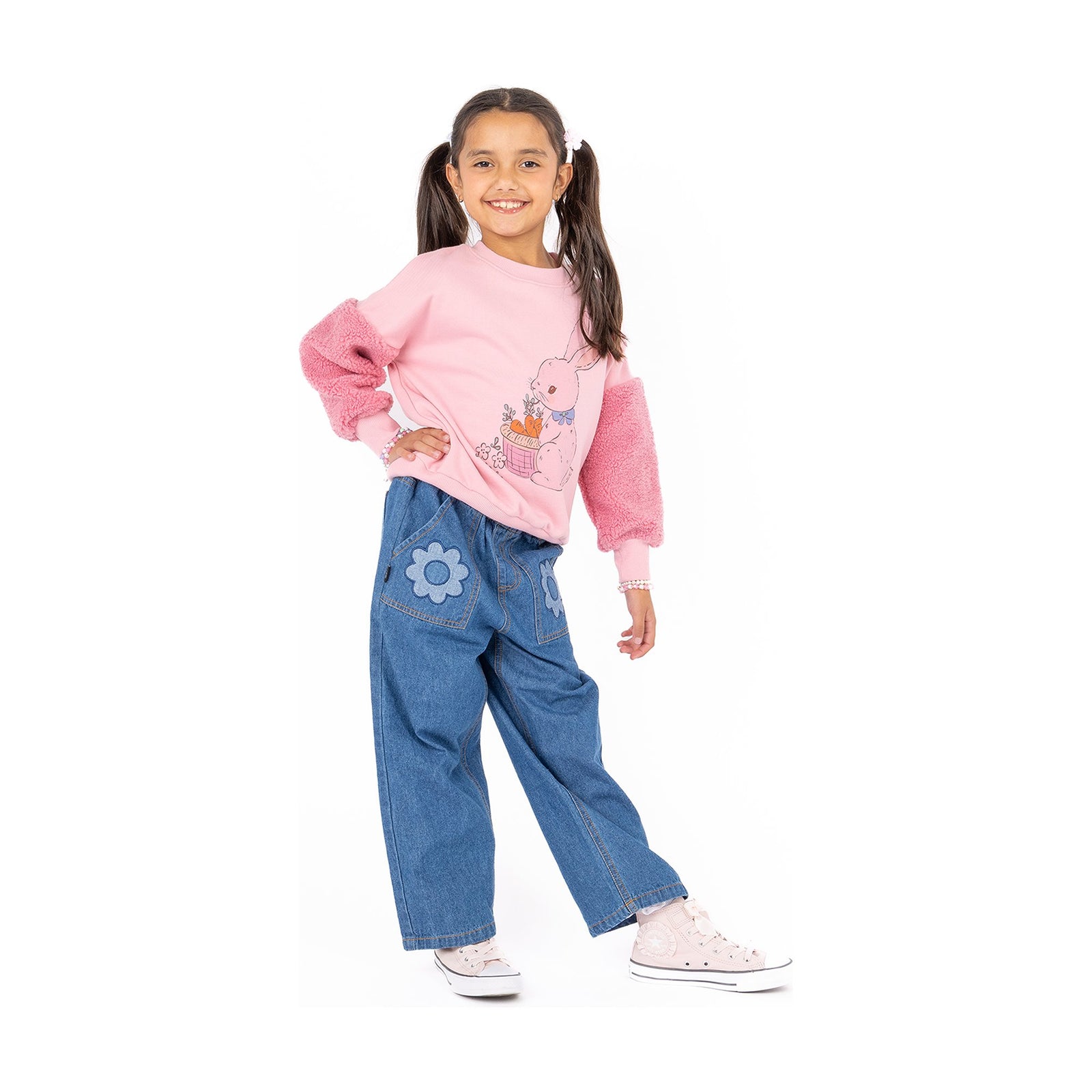 Bunny Sherpa Sleeve Sweatshirt