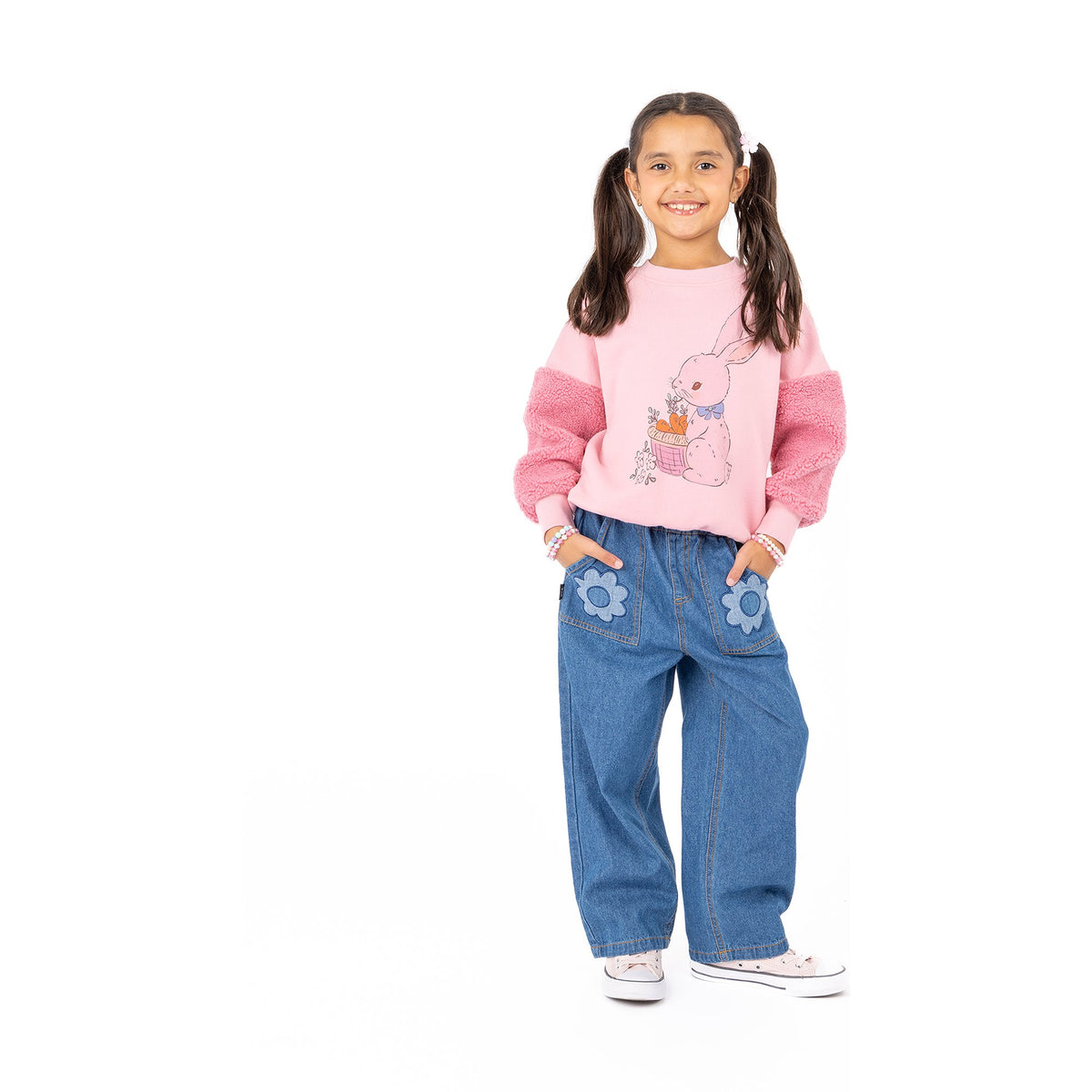 Bunny Sherpa Sleeve Sweatshirt