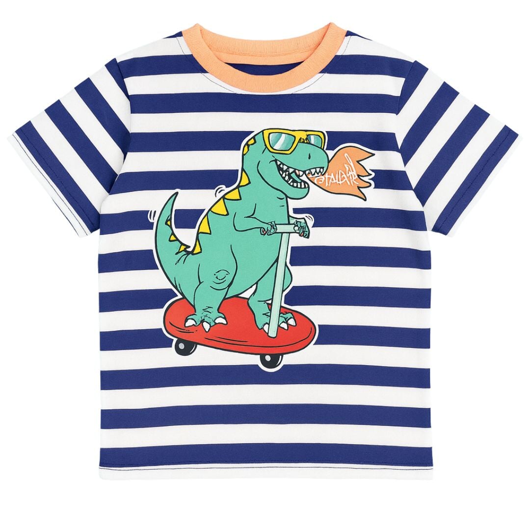 Scoota-Saurus Stripe Short Sleeve T-Shirt
