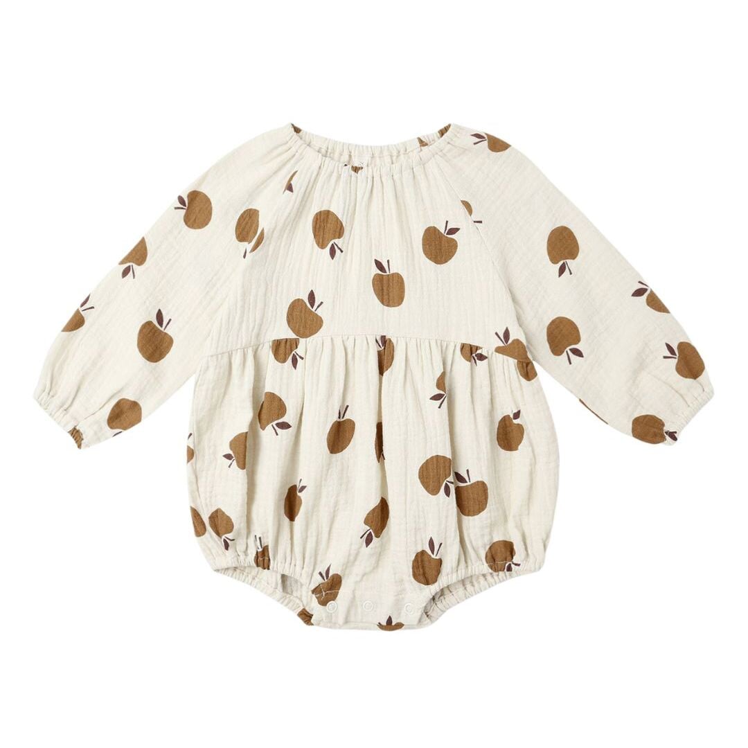 Long Sleeve Bubble Romper || Golden Apples