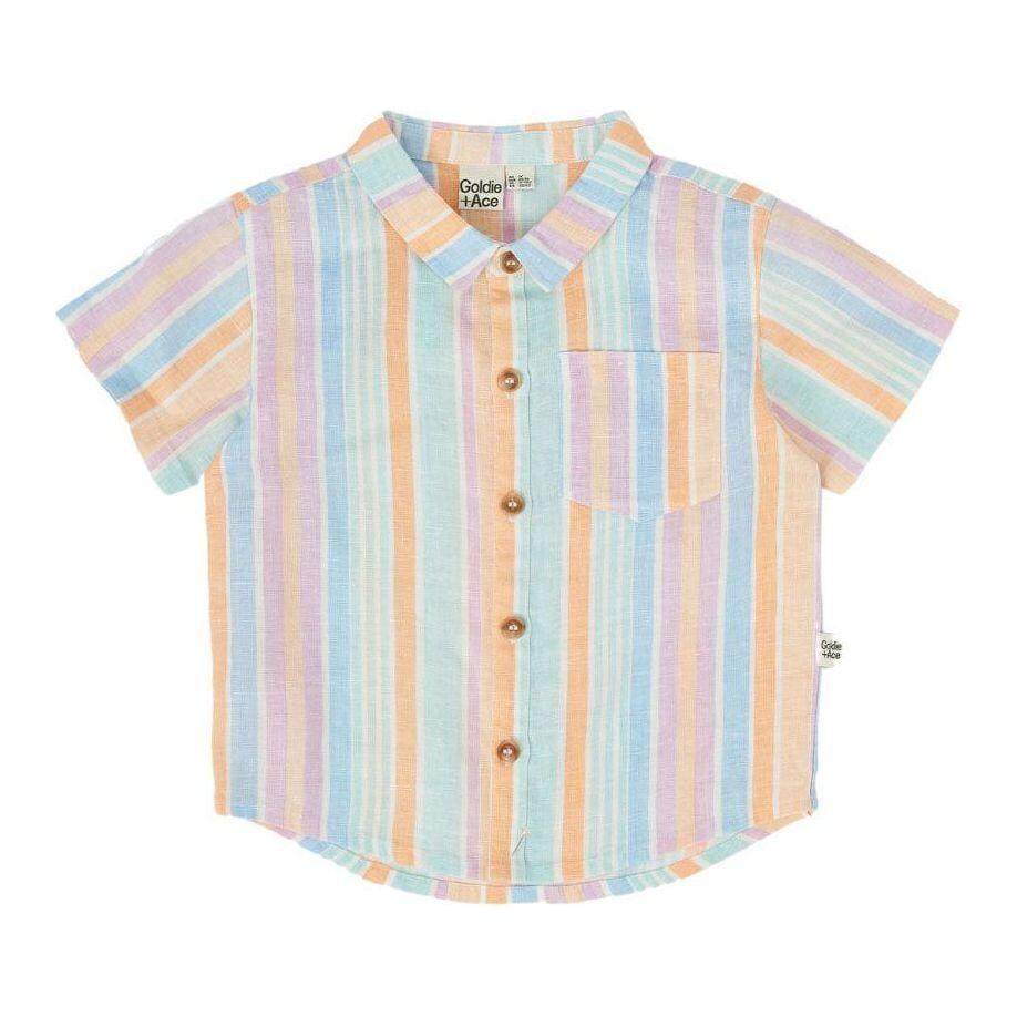 Holiday Linen Shirt - Pastel Stripe
