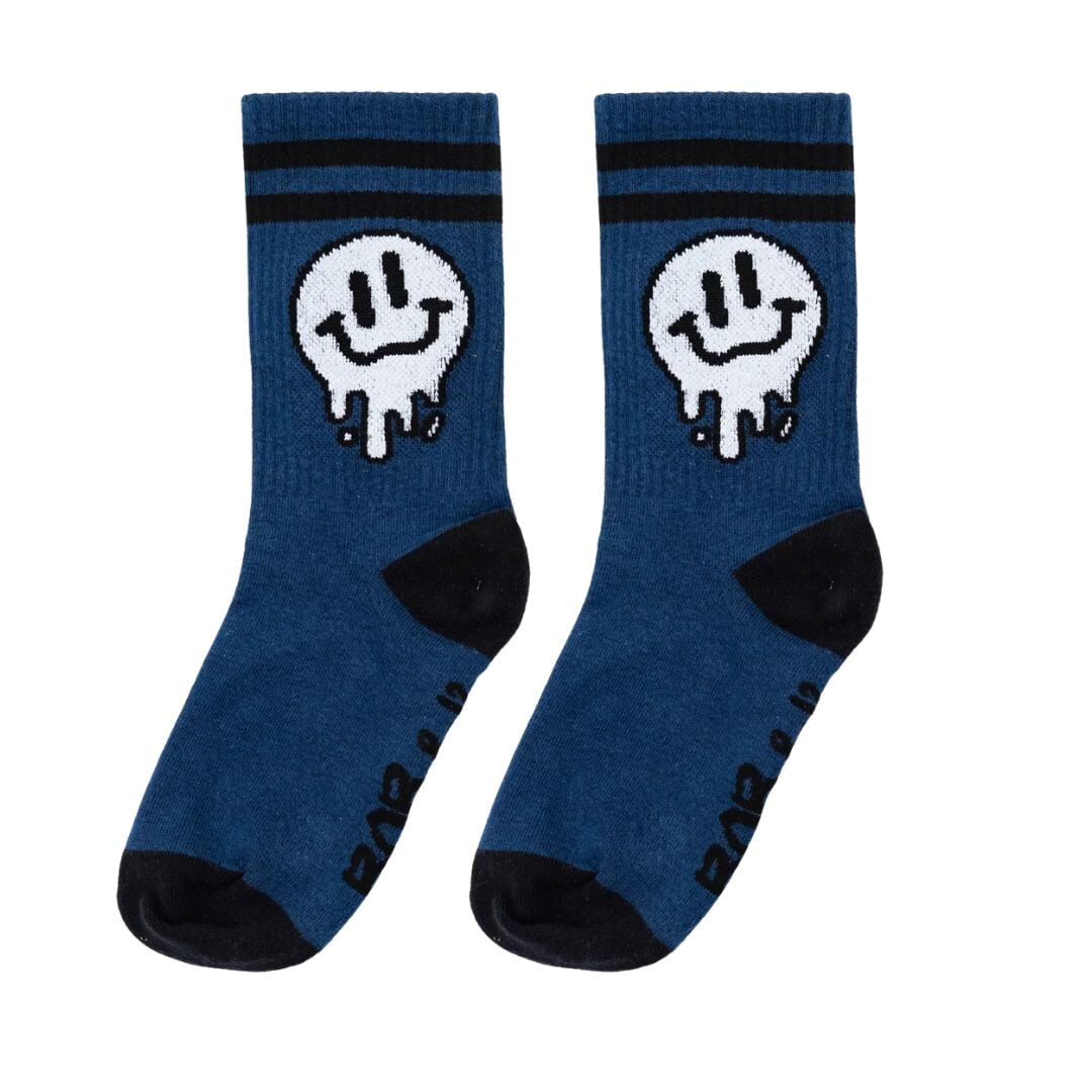 Navy Drippy Smile Socks