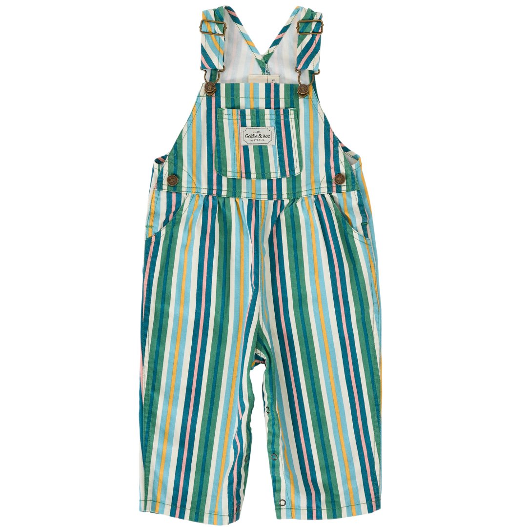 Austin Evergreen Stripe Denim Overalls