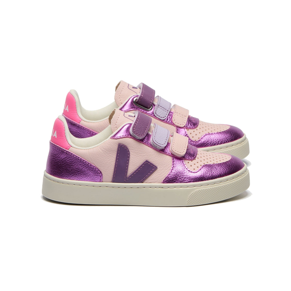 Small V-10 Chromefree Leather Petale Multico-Cosmos