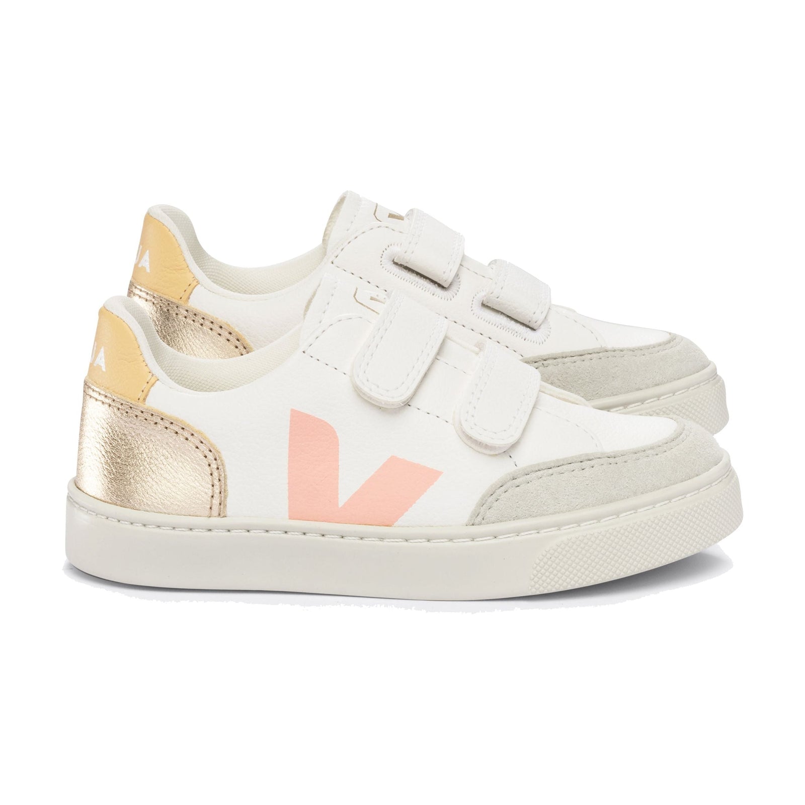 Small V-12 Chromefree Leather - White Platine