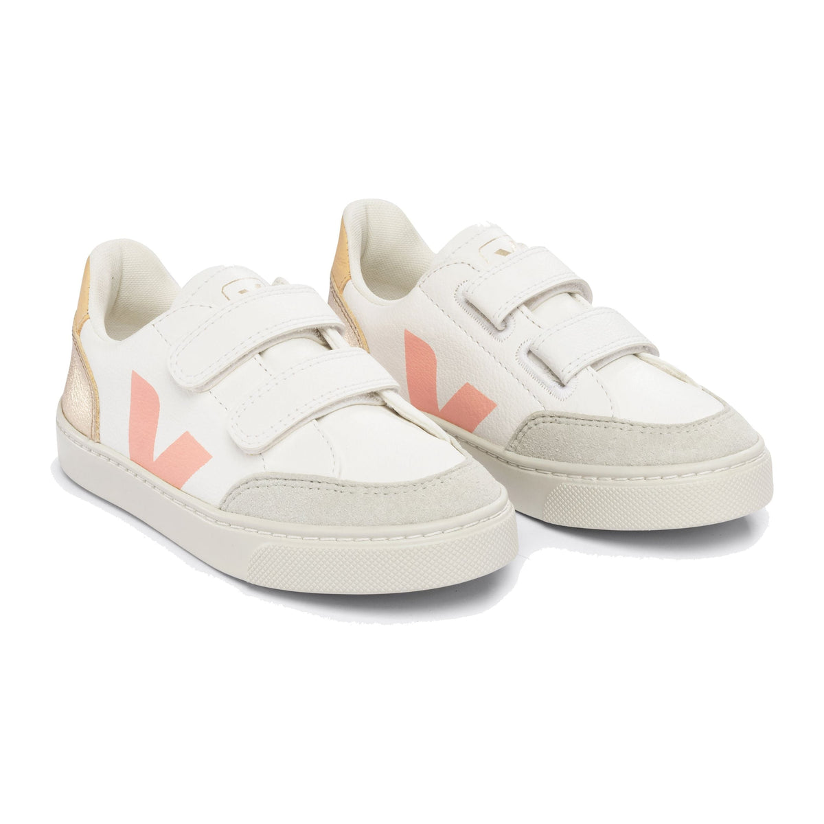 Small V-12 Chromefree Leather - White Platine