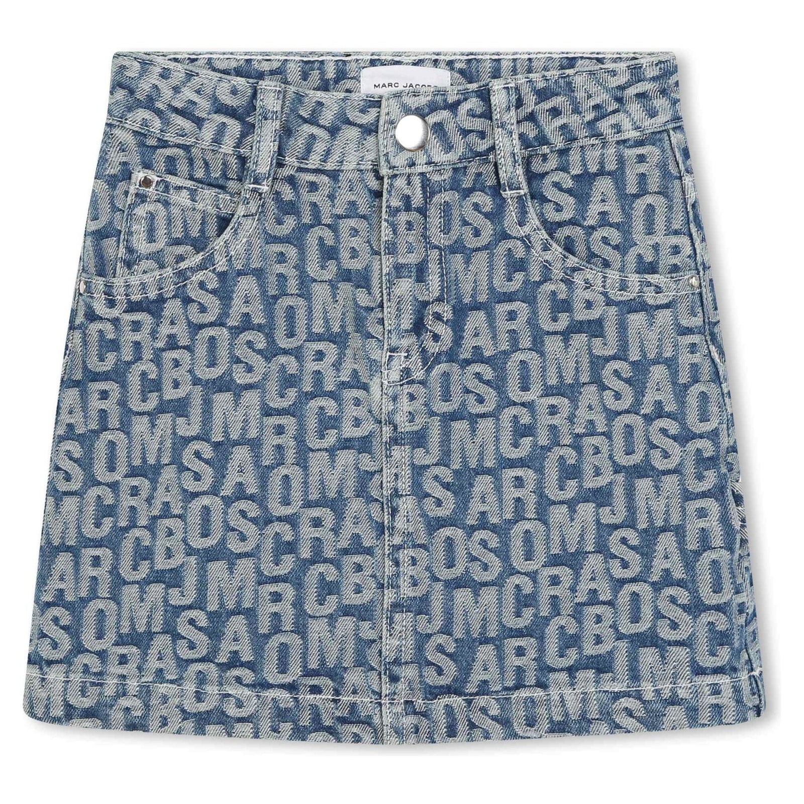 Jumbled Logo Denim Skirt