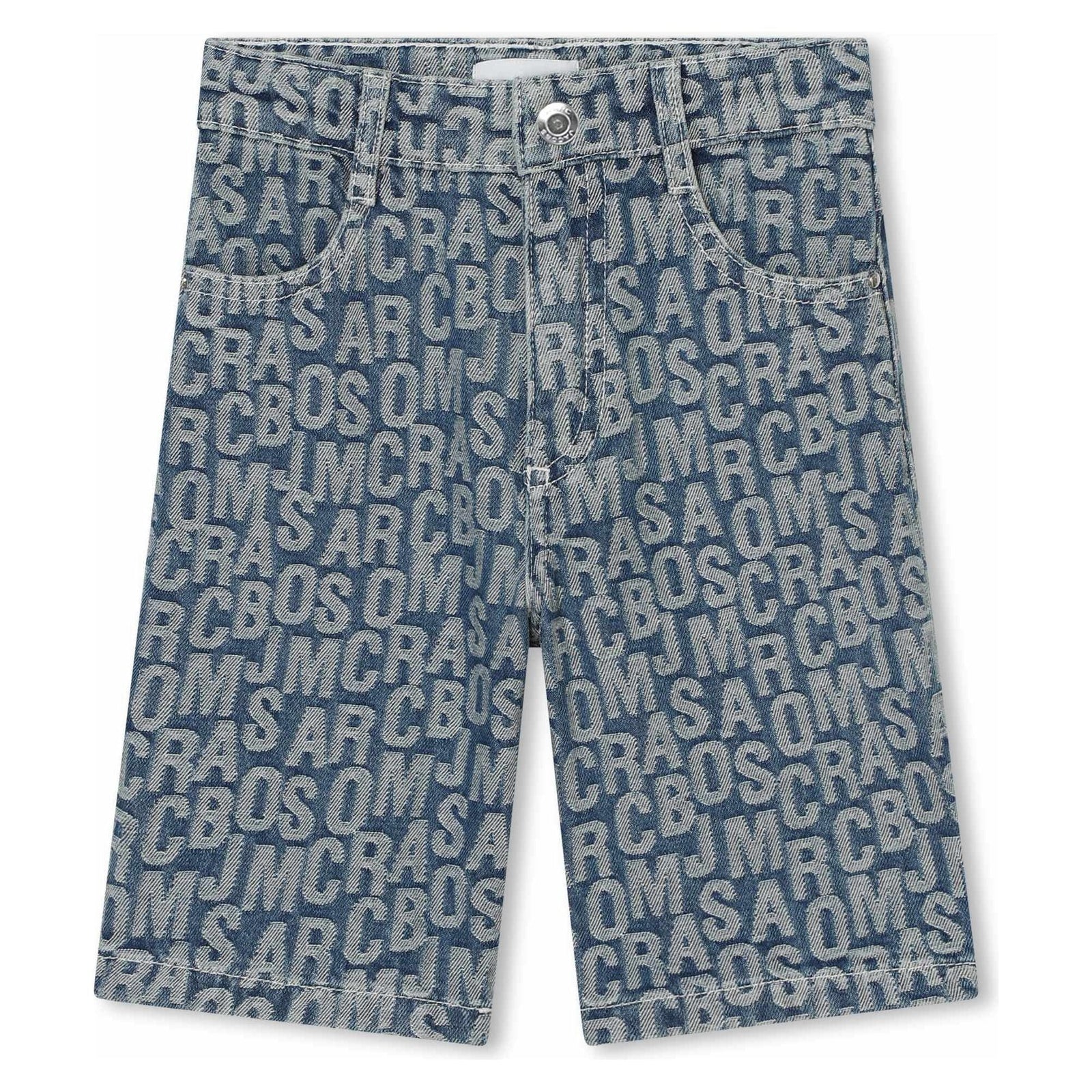 Jumbled Logo Denim Shorts
