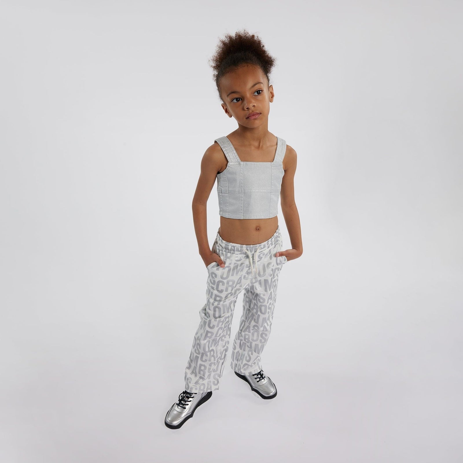 Jumbled Logo Silver Sweatspants