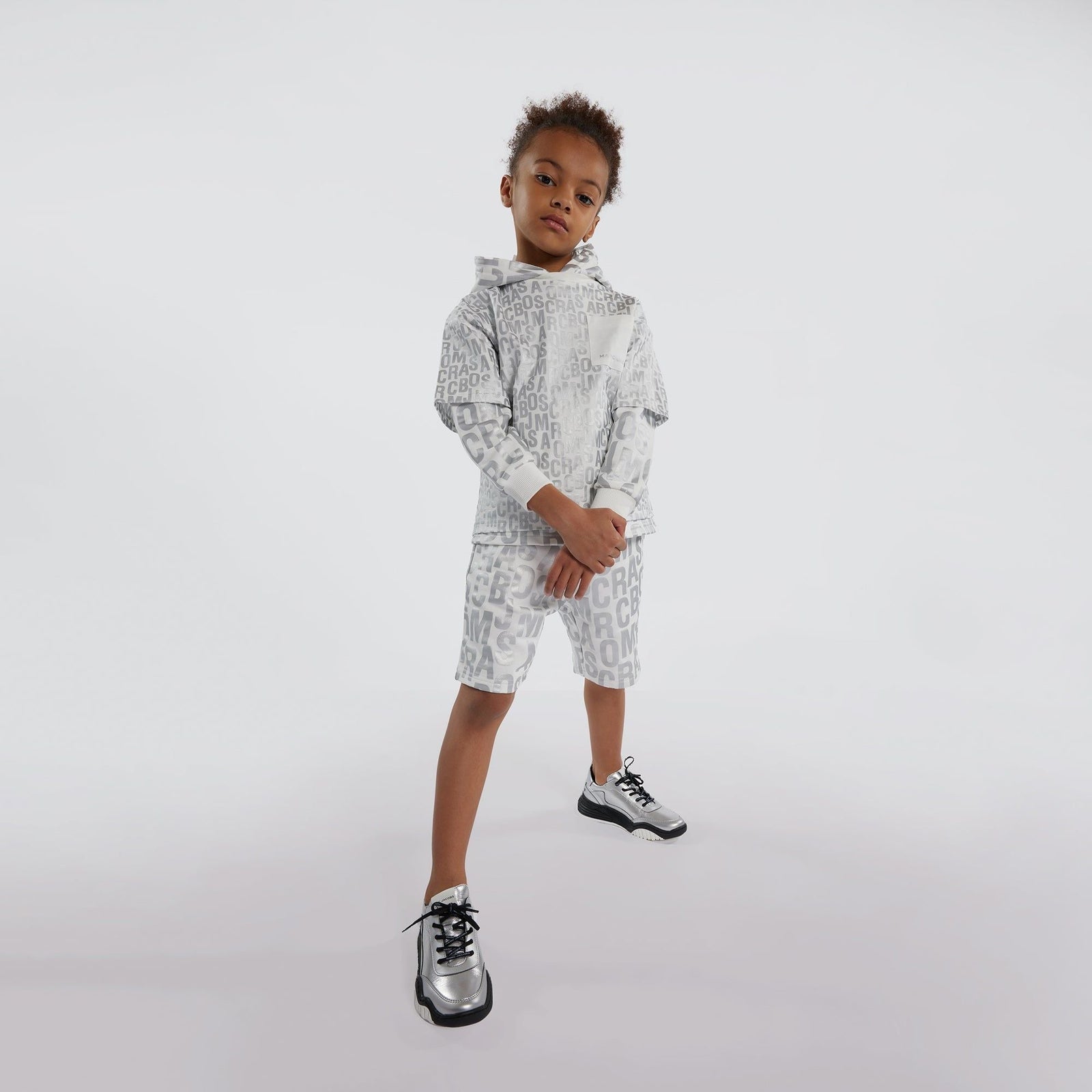 Jumbled Logo Silver Tee Shirt