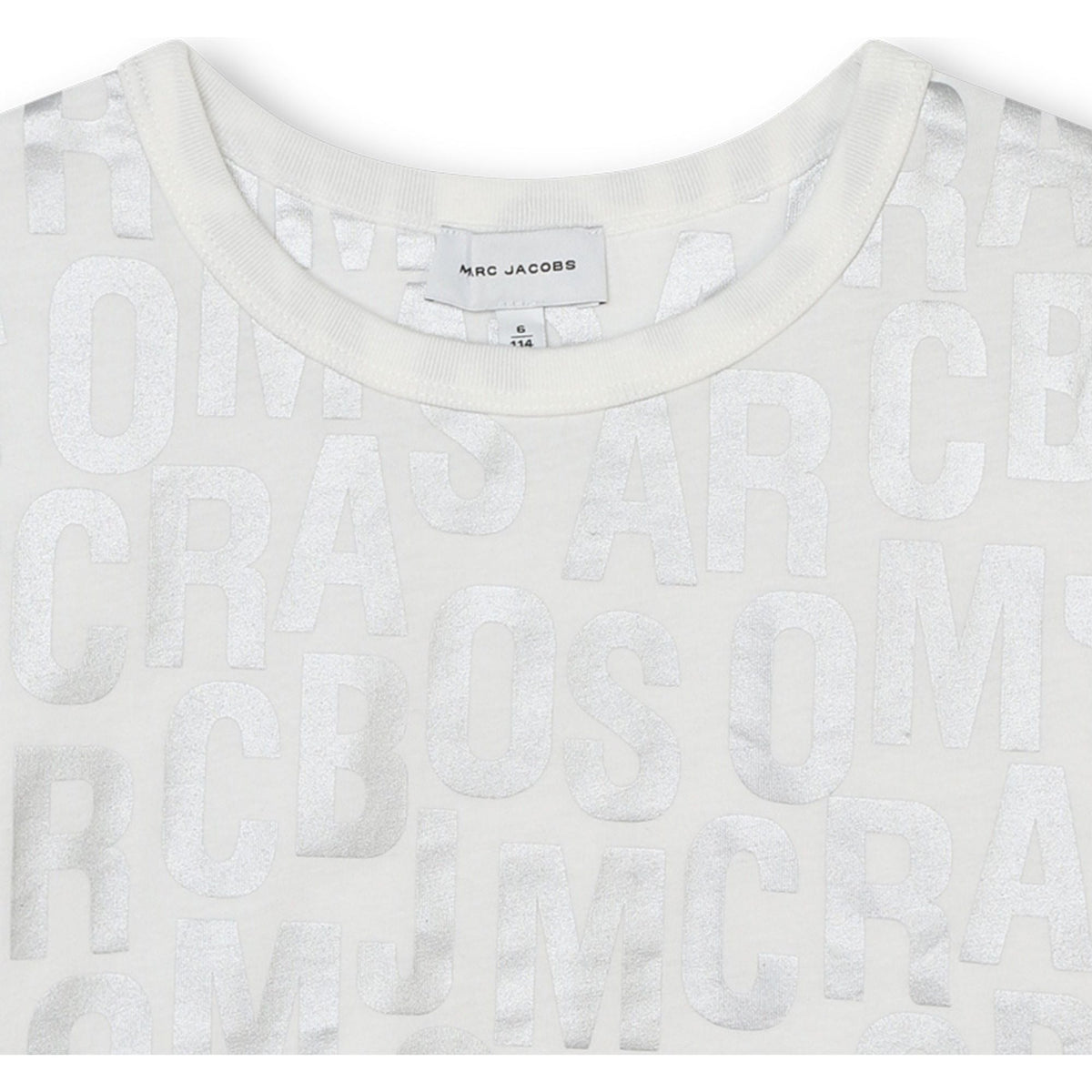 Jumbled Logo Silver Crop Tee
