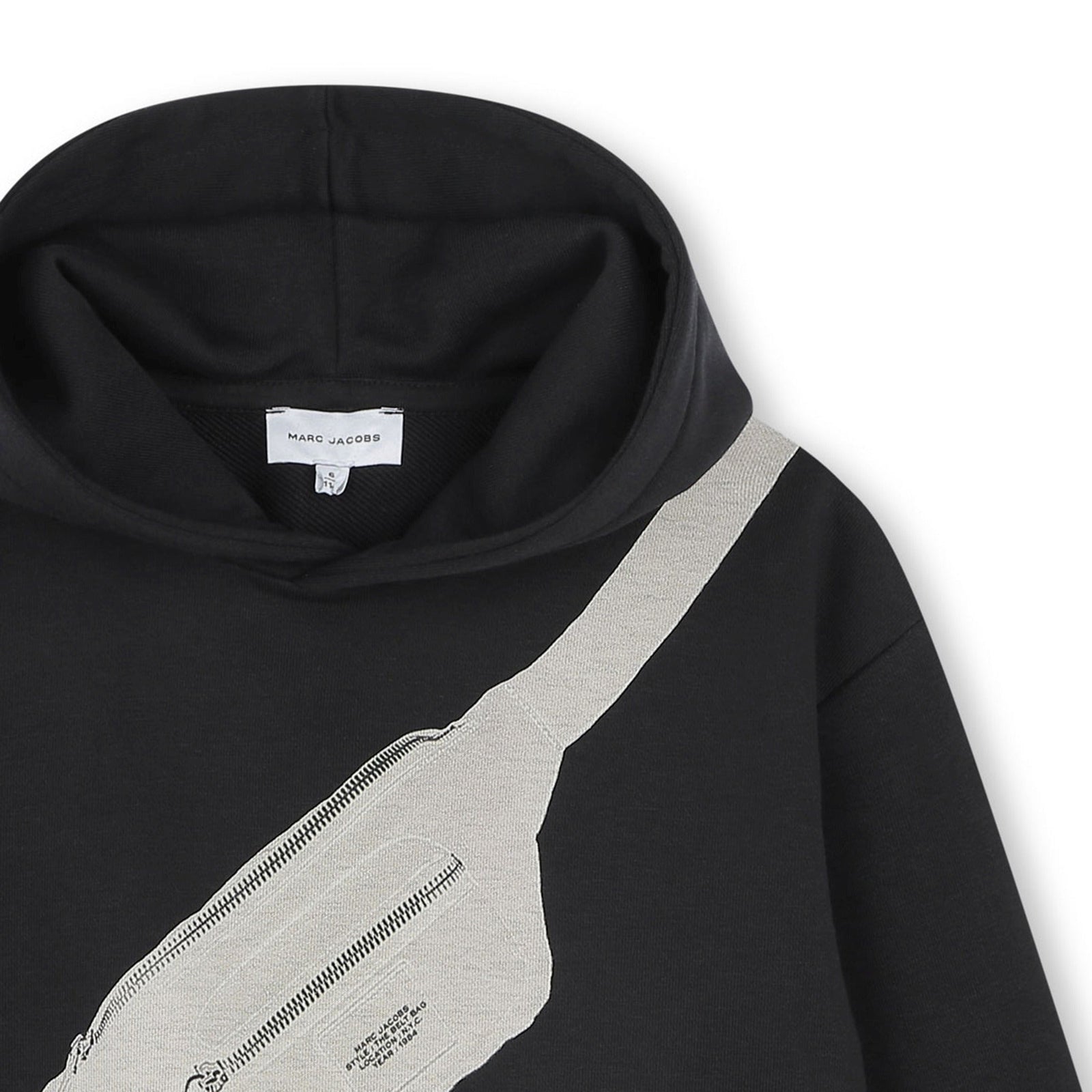 Trompe-LOeil Cross-Body Bag Sweatshirt - Black