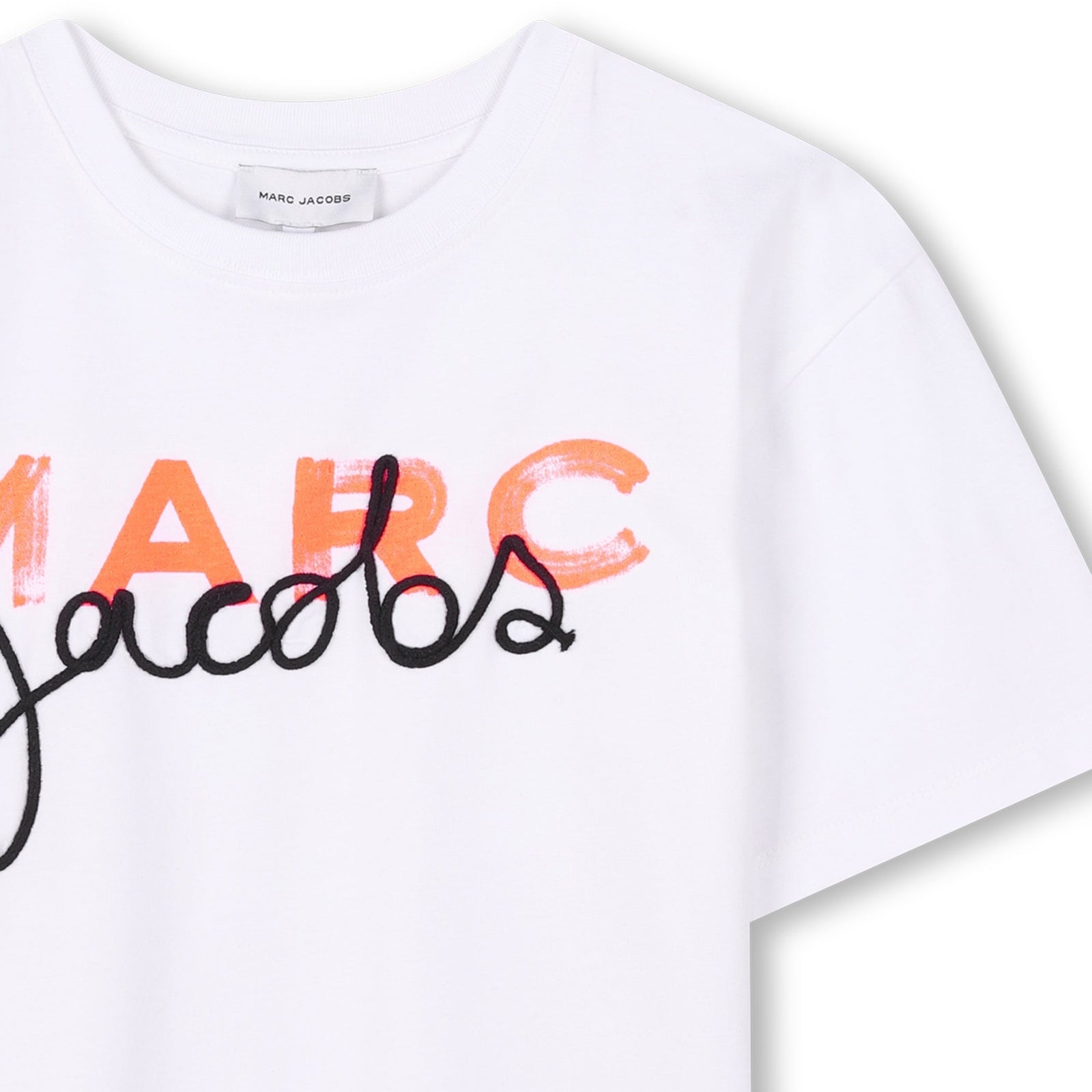 Boys White & Orange Logo T-Shirt