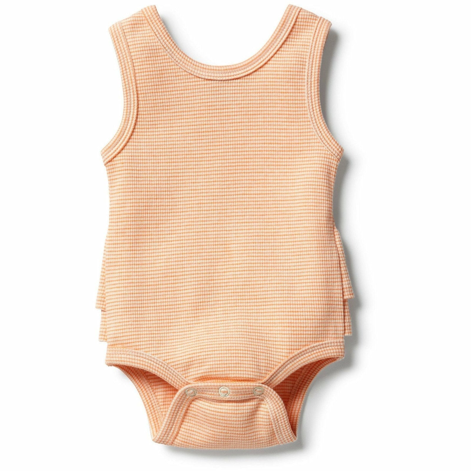 Organic Stripe Rib Ruffle Bodysuit - Marigold