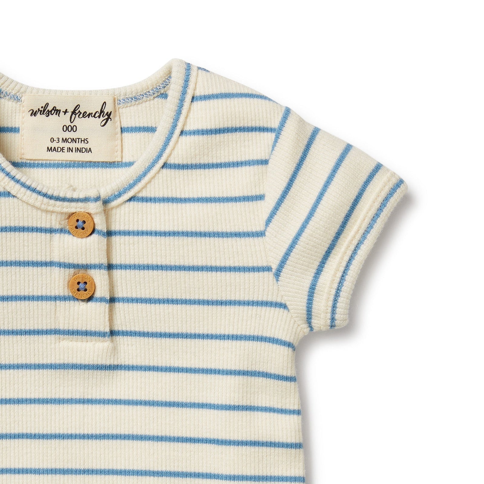 Petit Blue Organic Henley Tee