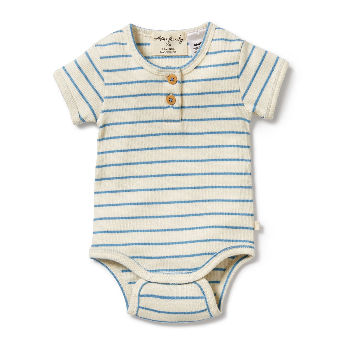 Petit Blue Organic Henley Bodysuit