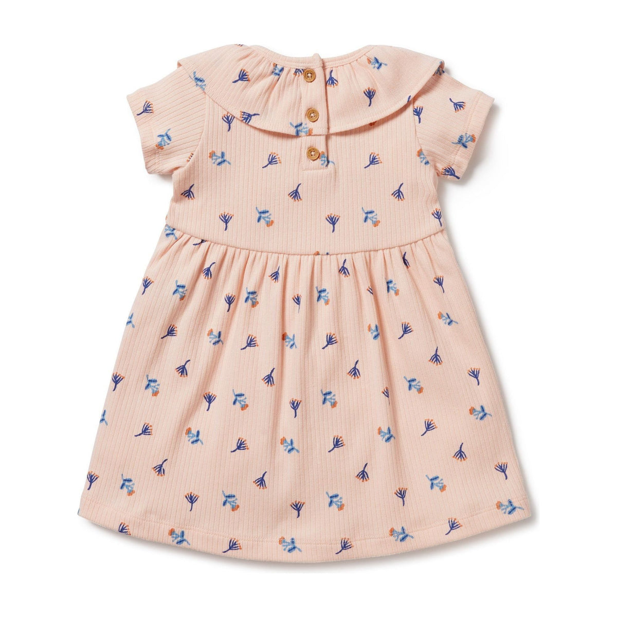 Little Flower Organic Rib Ruffle Dress