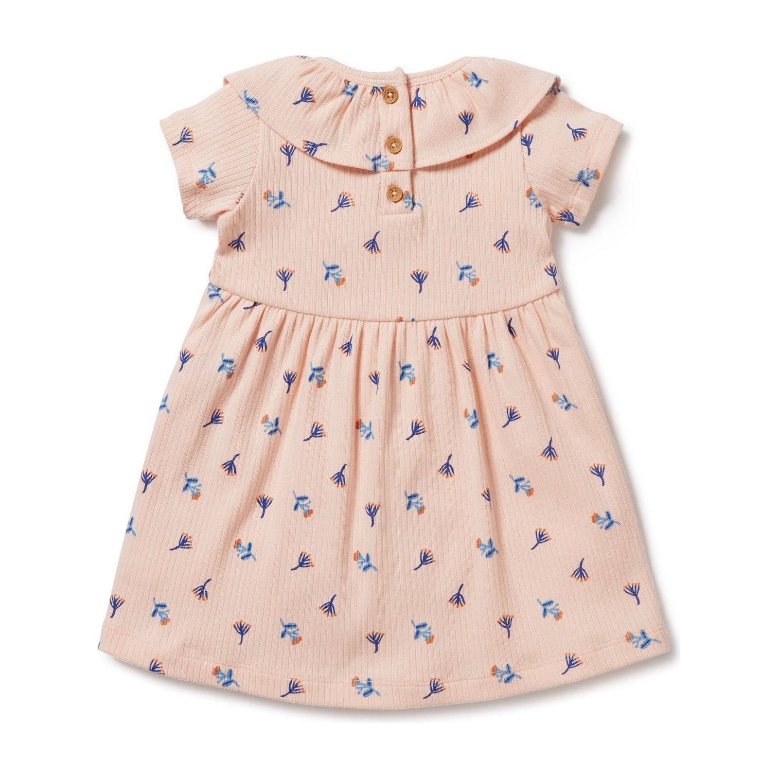 Little Flower Organic Rib Ruffle Dress