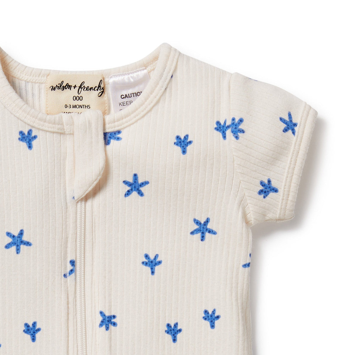 Little Starfish Organic Rib Zipsuit