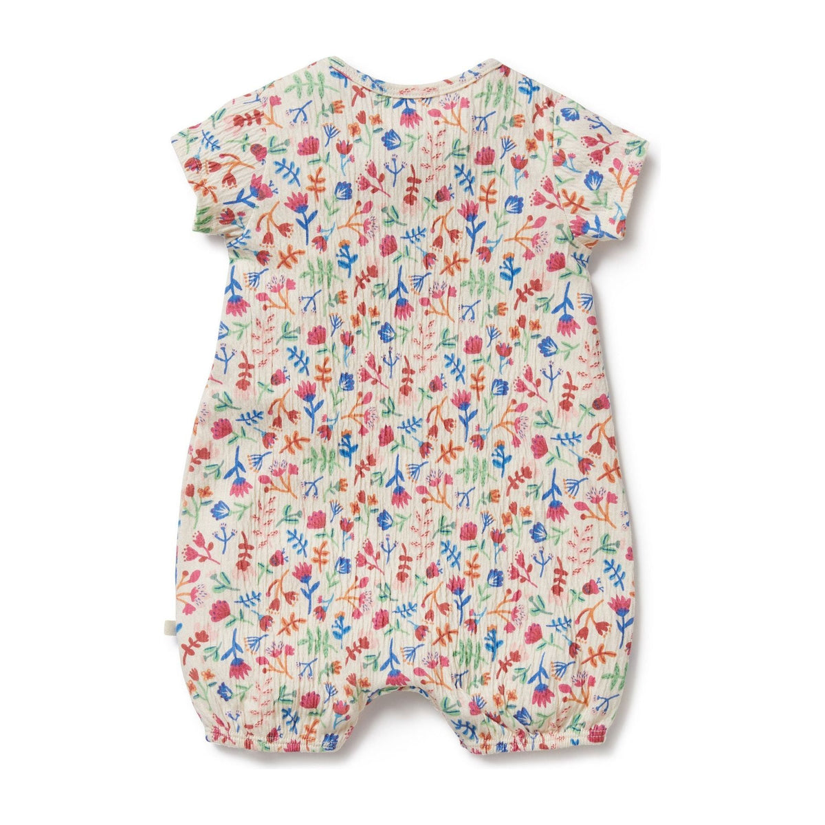 Tropical Garden Crinkle Henley Playsuit