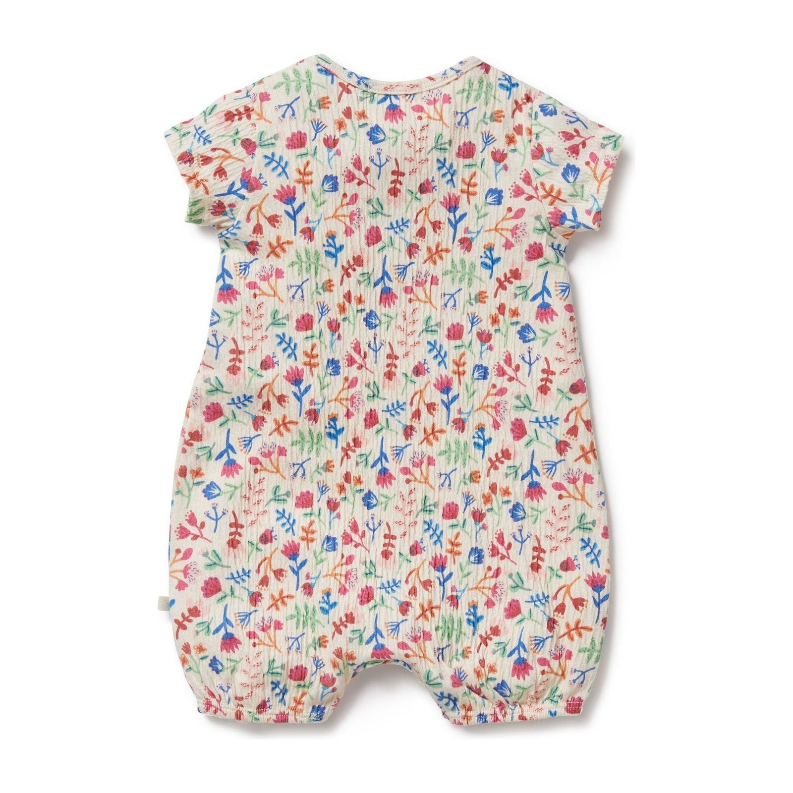 Tropical Garden Crinkle Henley Playsuit
