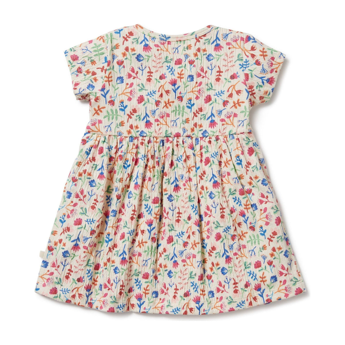 Tropical Garden Crinkle Button Dress
