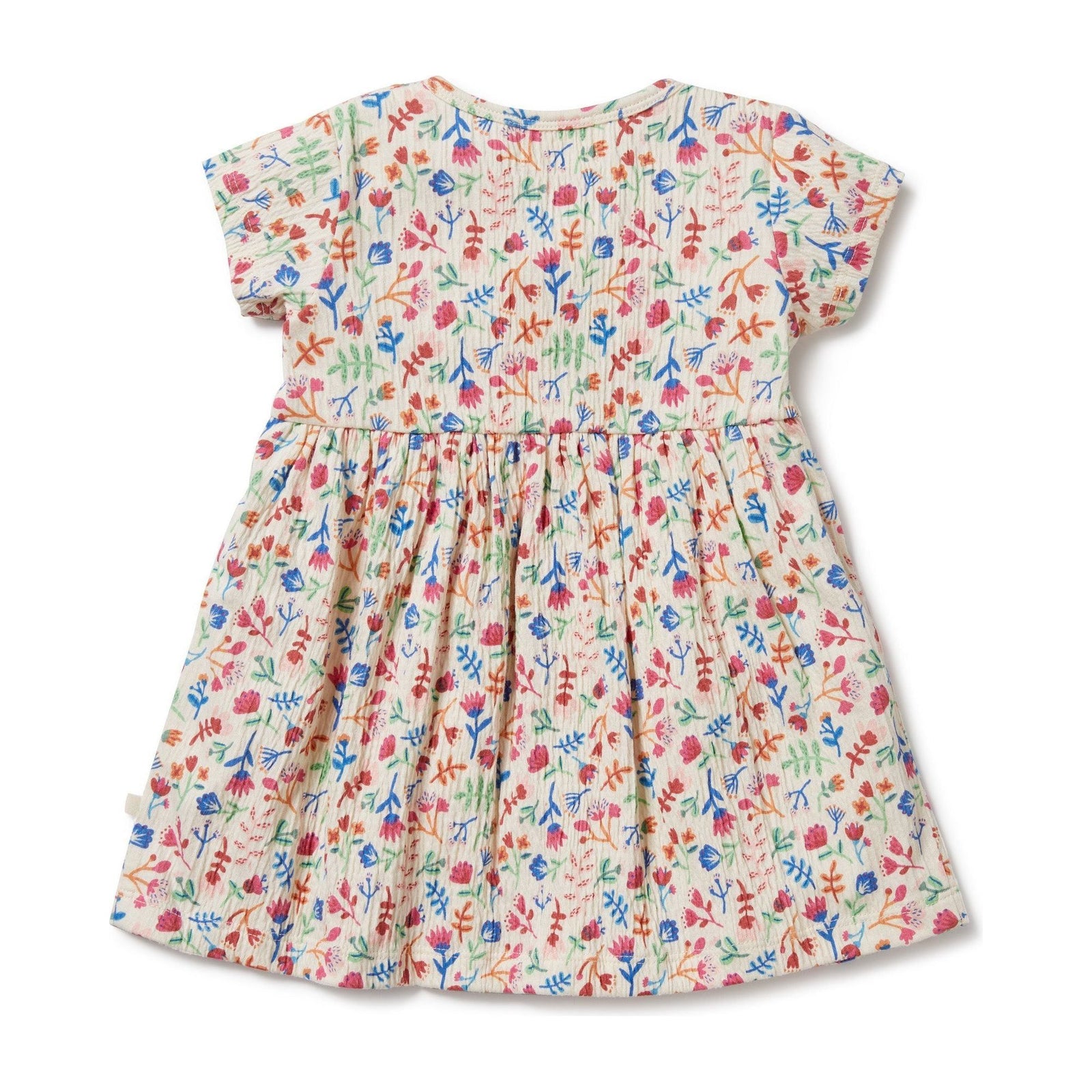 Tropical Garden Crinkle Button Dress