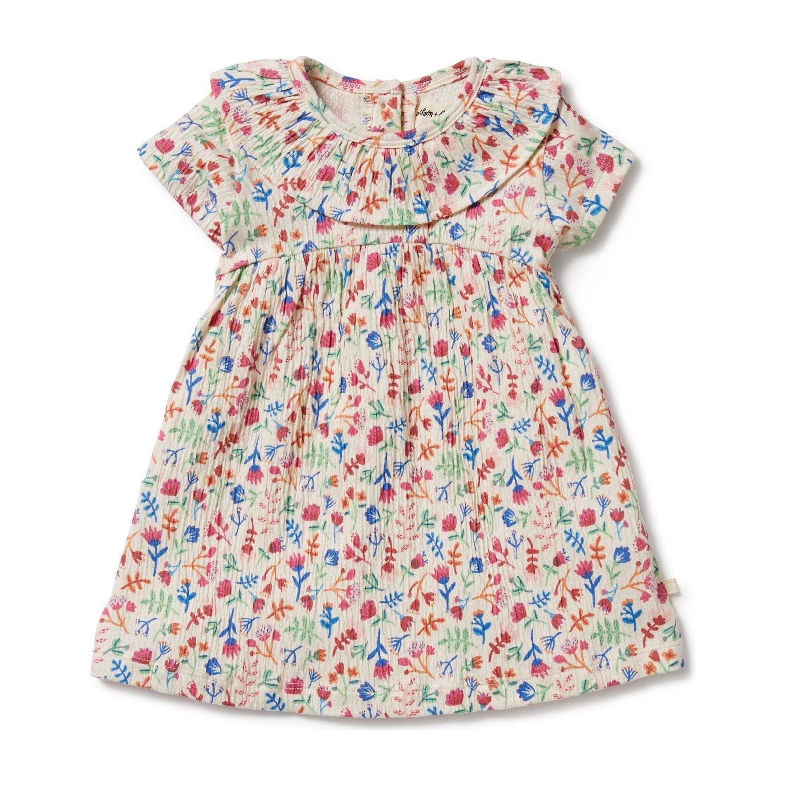 Tropical Garden Crinkle Ruffle Dress