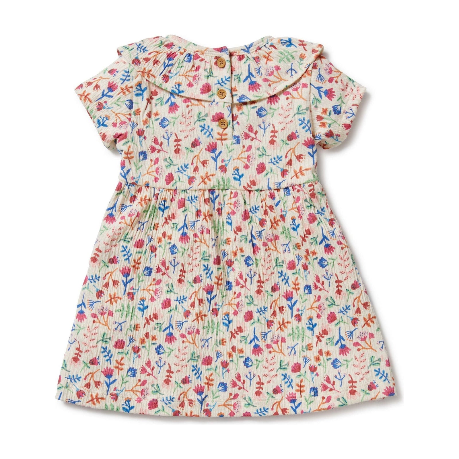 Tropical Garden Crinkle Ruffle Dress