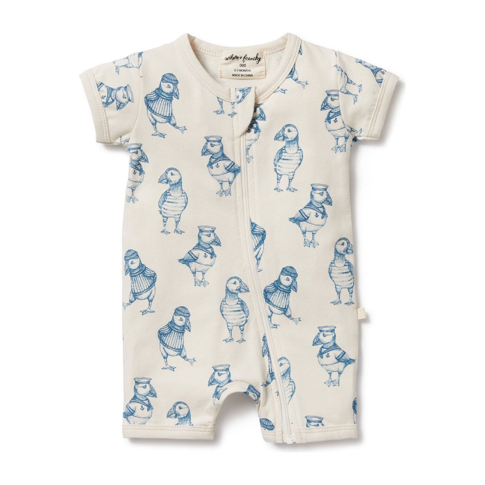 Petit Puffin Organic Boyleg Zipsuit