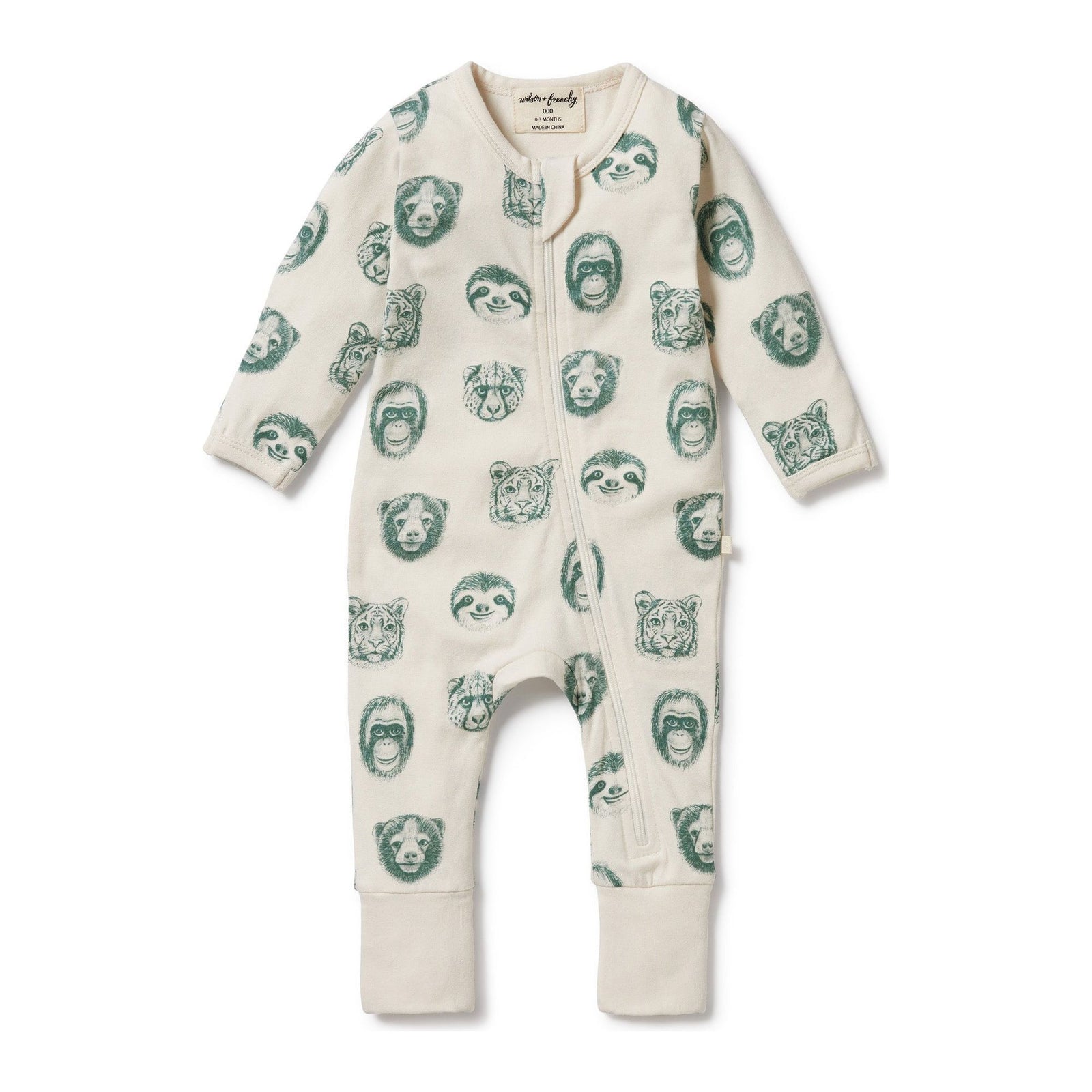 Hello Jungle Organic Zipsuit with Feet